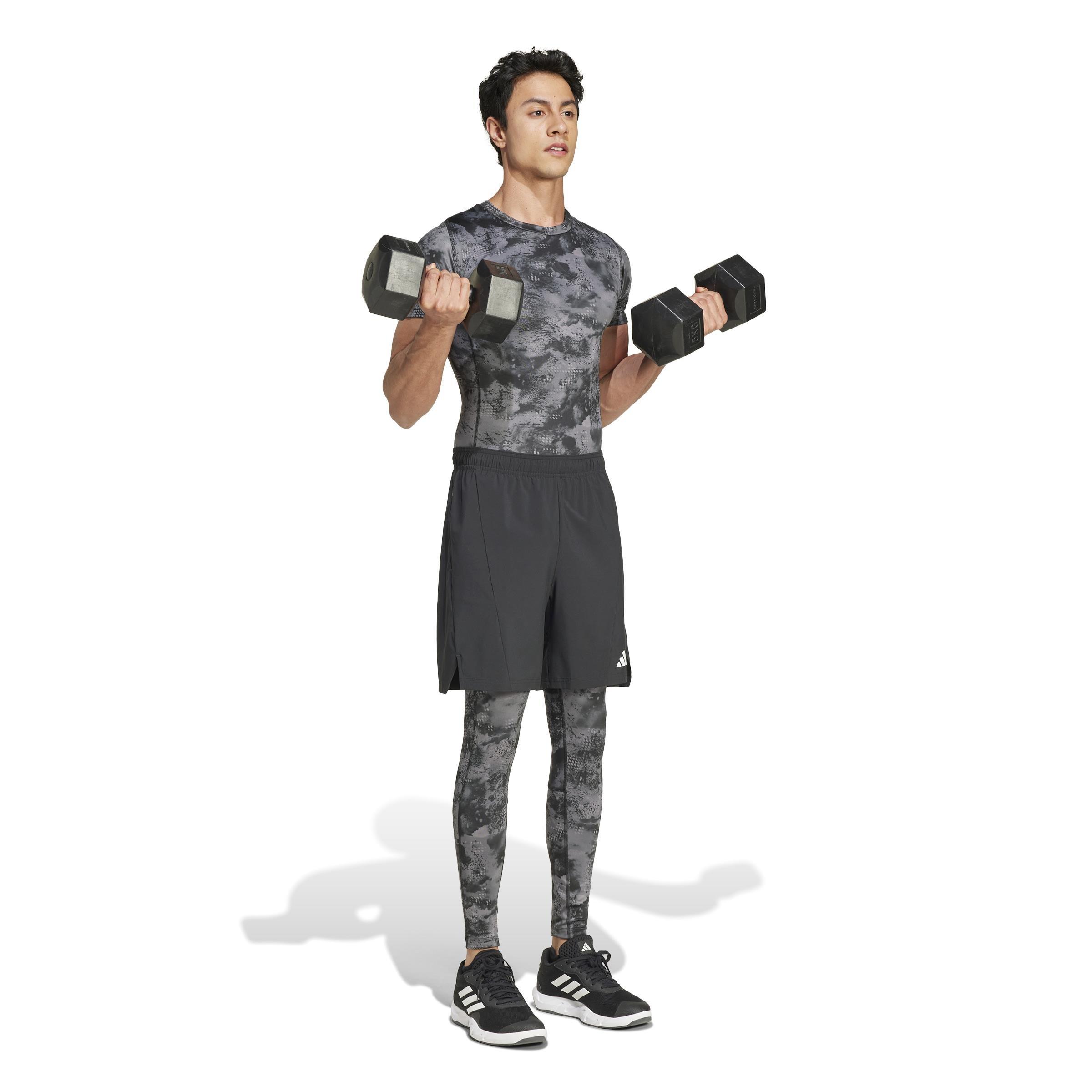 Techfit Training Allover Print T-Shirt, Black, A901_ONE, large image number 11