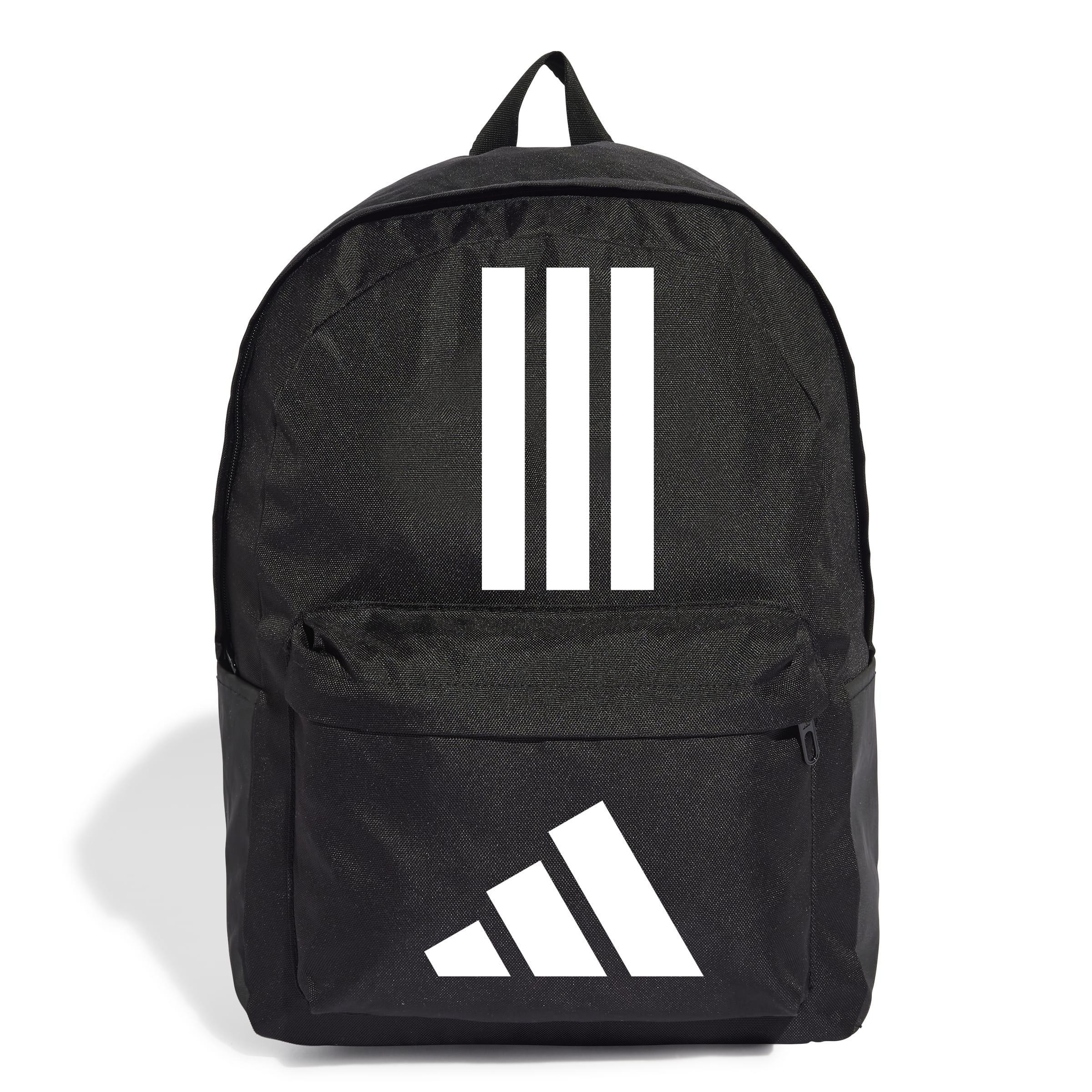 Unisex Classic Back-to-School 3-Stripes Backpack, Black, A901_ONE, medium