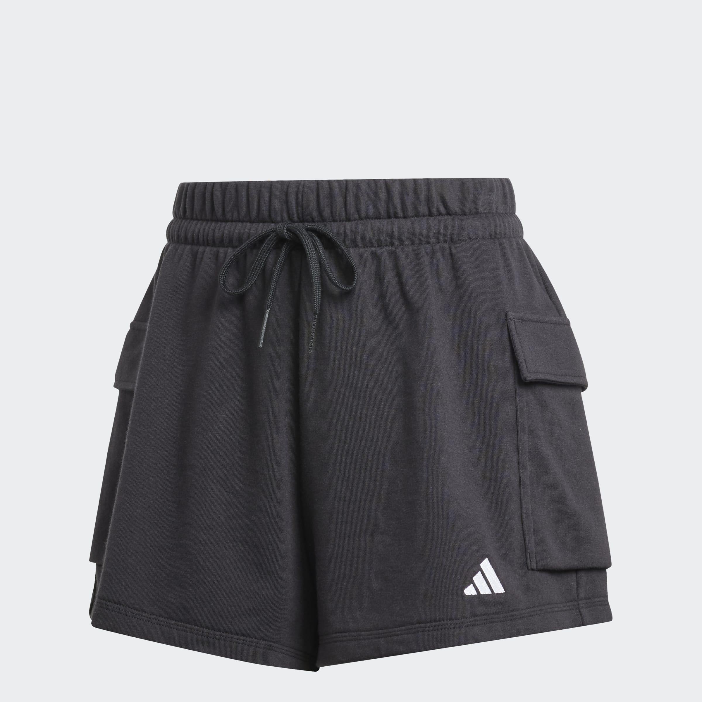 Essentials Small Logo French Terry Cargo Shorts, Black, A901_ONE, large image number 2