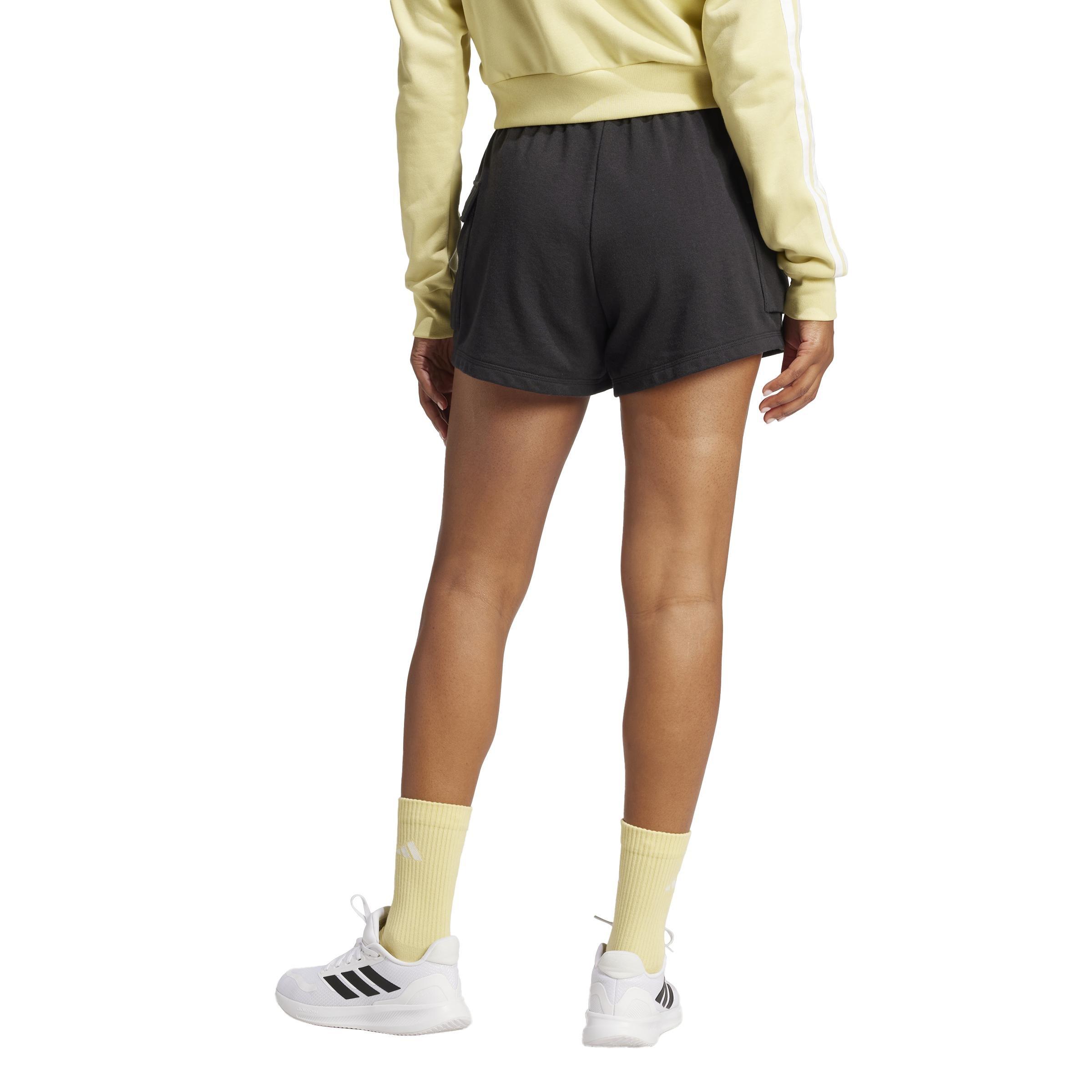 Essentials Small Logo French Terry Cargo Shorts, Black, A901_ONE, large image number 3