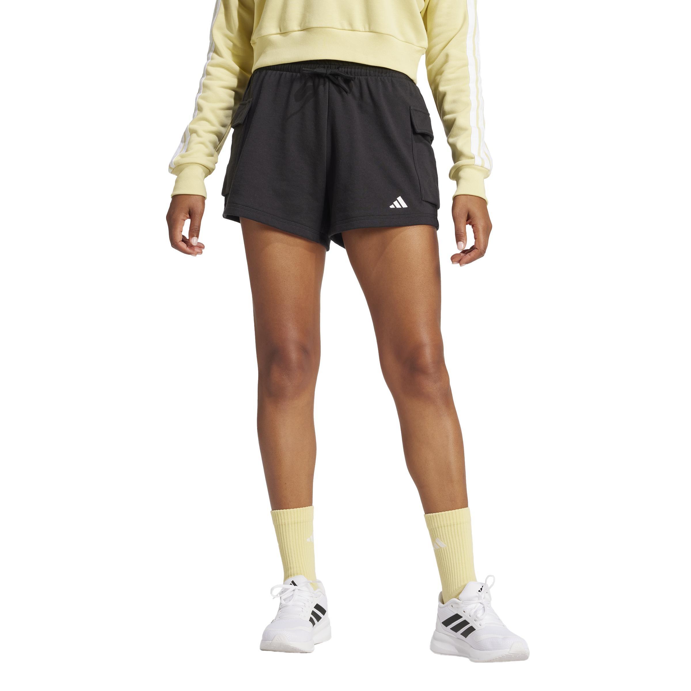 Essentials Small Logo French Terry Cargo Shorts, Black, A901_ONE, large image number 9