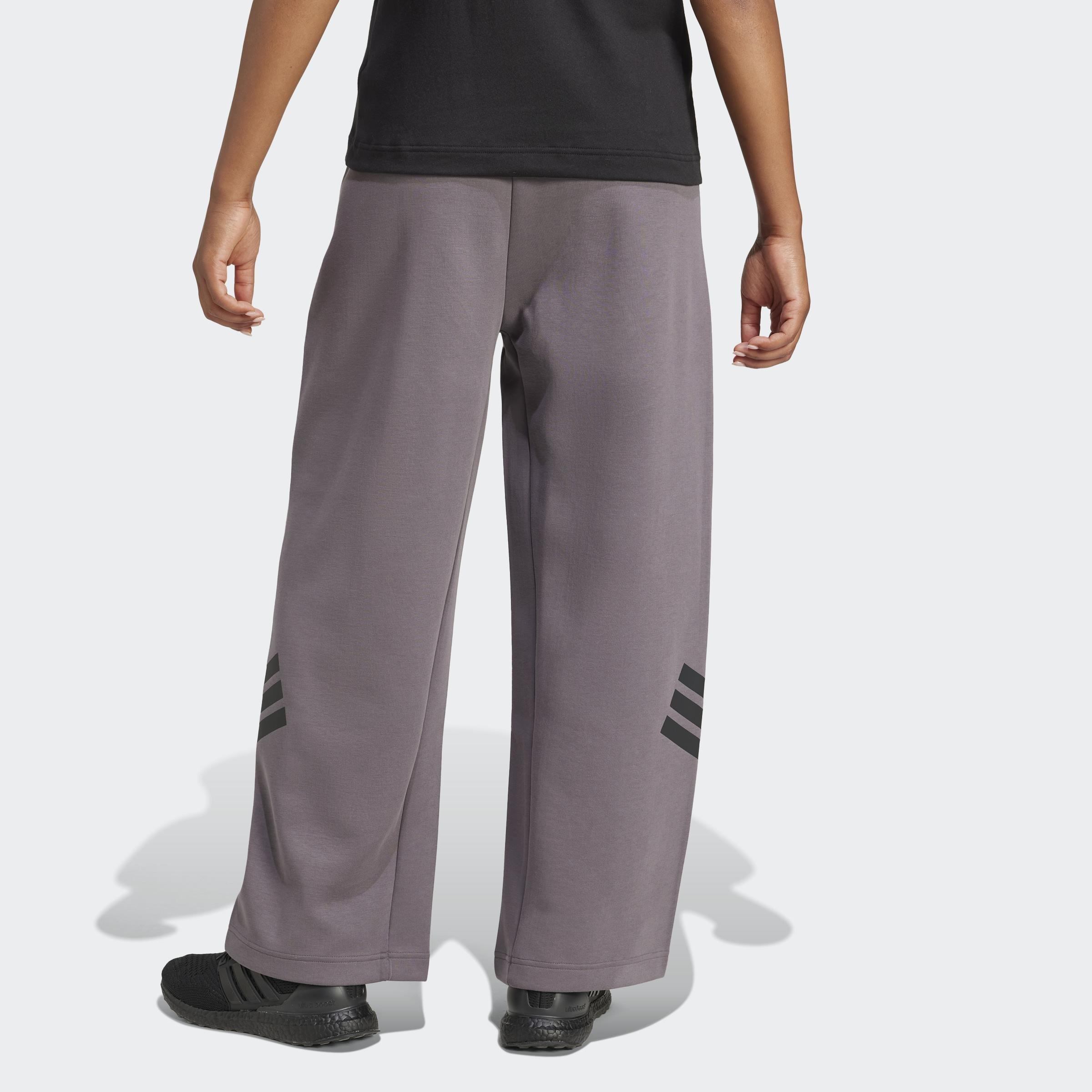 Future Icons 3-Stripes Open-Hem Tracksuit Bottoms, Grey, A901_ONE, large image number 4