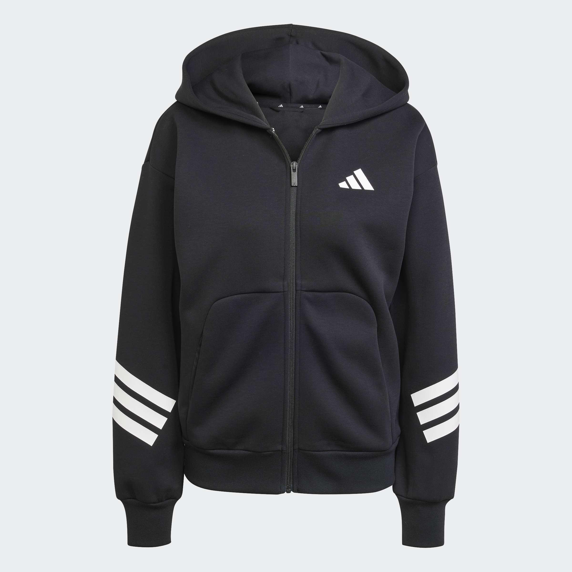 Future Icons 3-Stripes Full-Zip Hoodie, Black