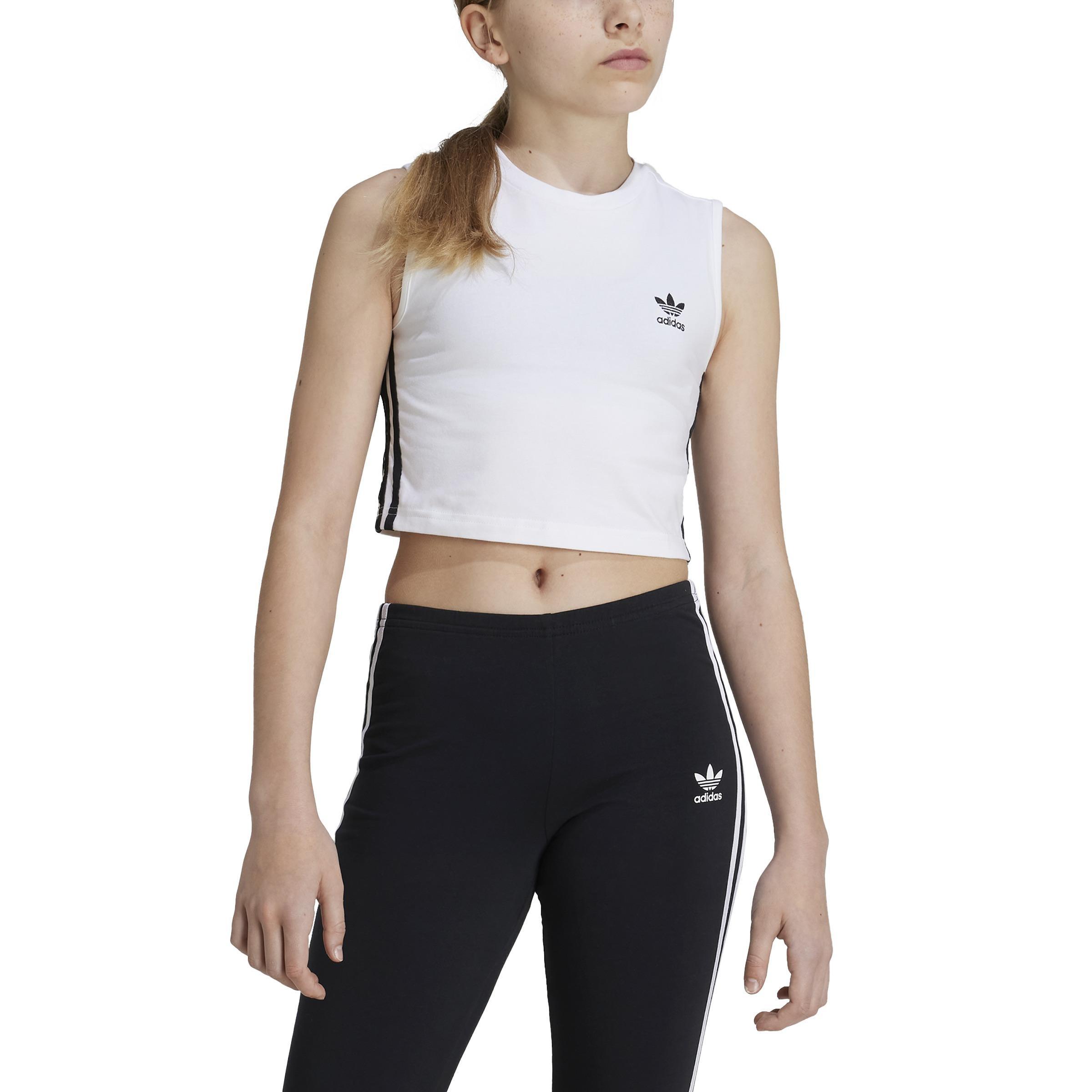 Kids Adicolor Crop Tank Top, White, , large image number 0