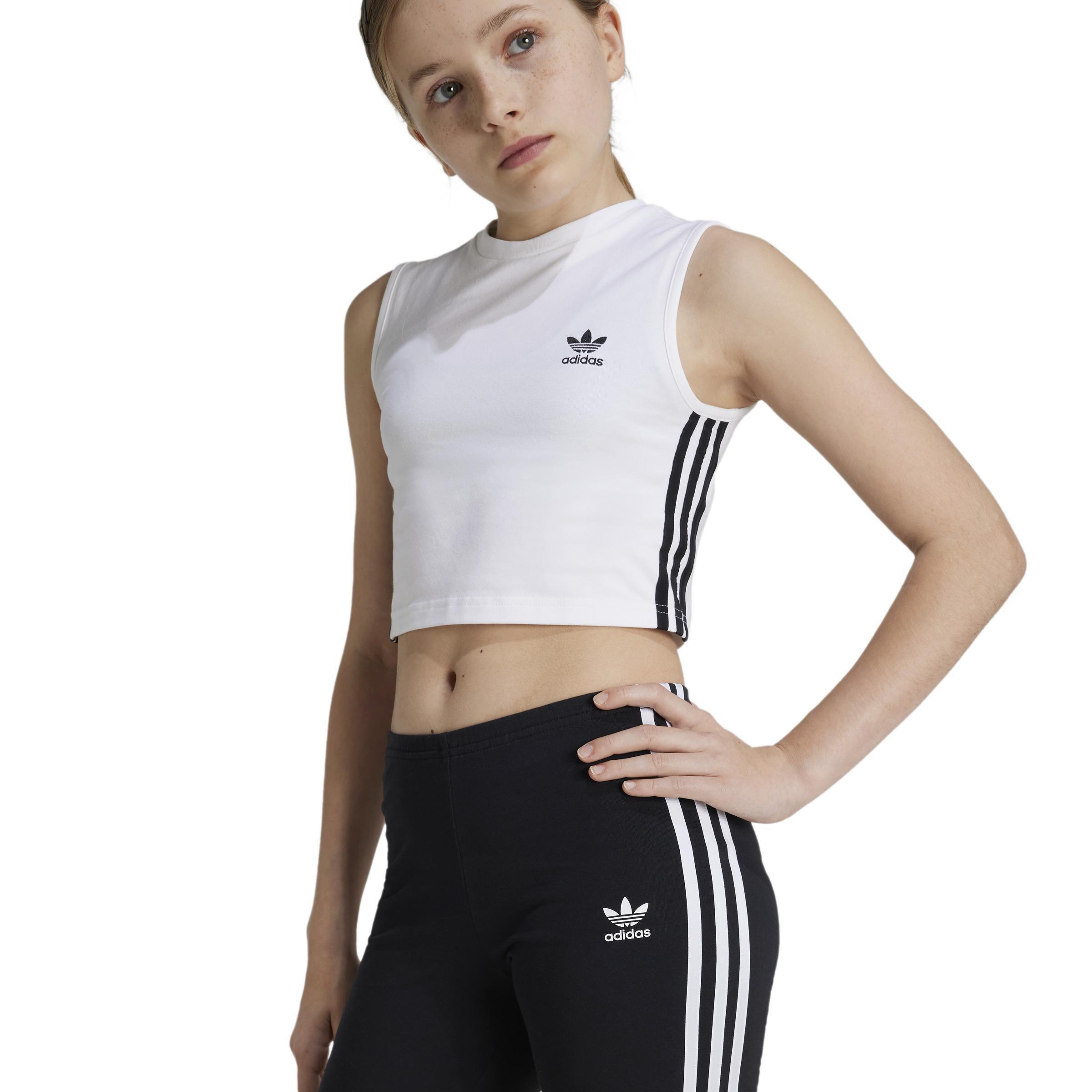 Kids Adicolor Crop Tank Top, White, , large image number 4