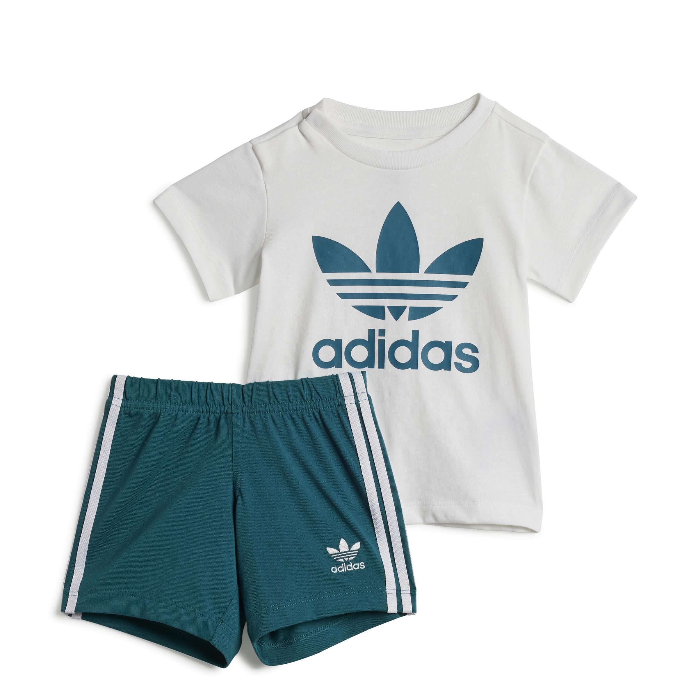 Unisex Kids Shorts Tee Set, Turquoise, , large image number 1
