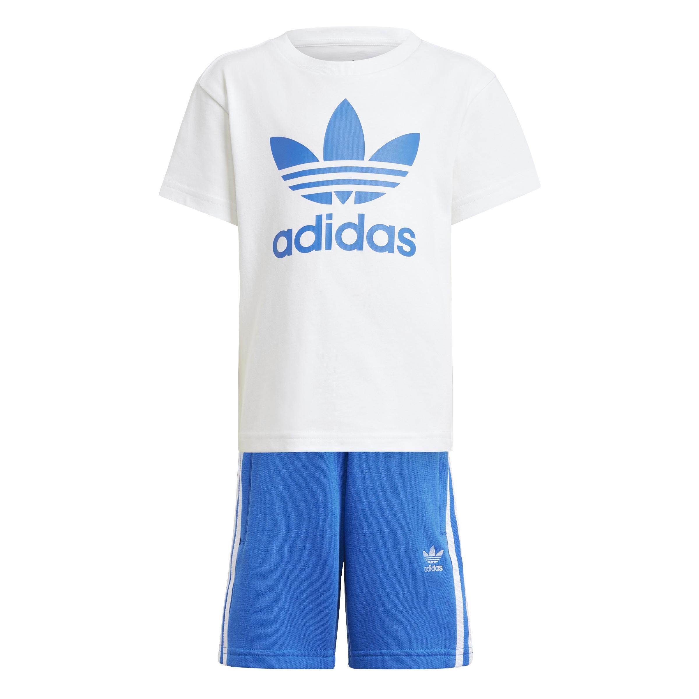 Unisex Kids Adicolor Shorts Tee Set, Blue, , large image number 0