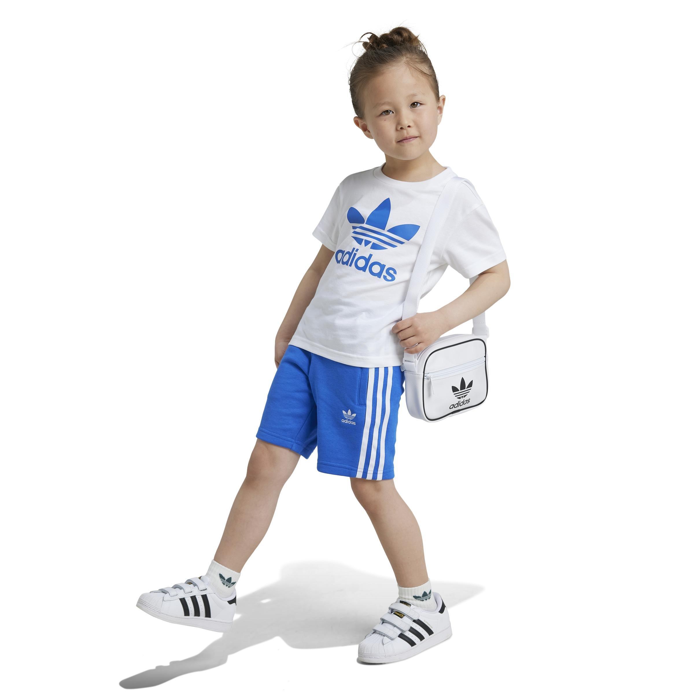Unisex Kids Adicolor Shorts Tee Set, Blue, , large image number 4