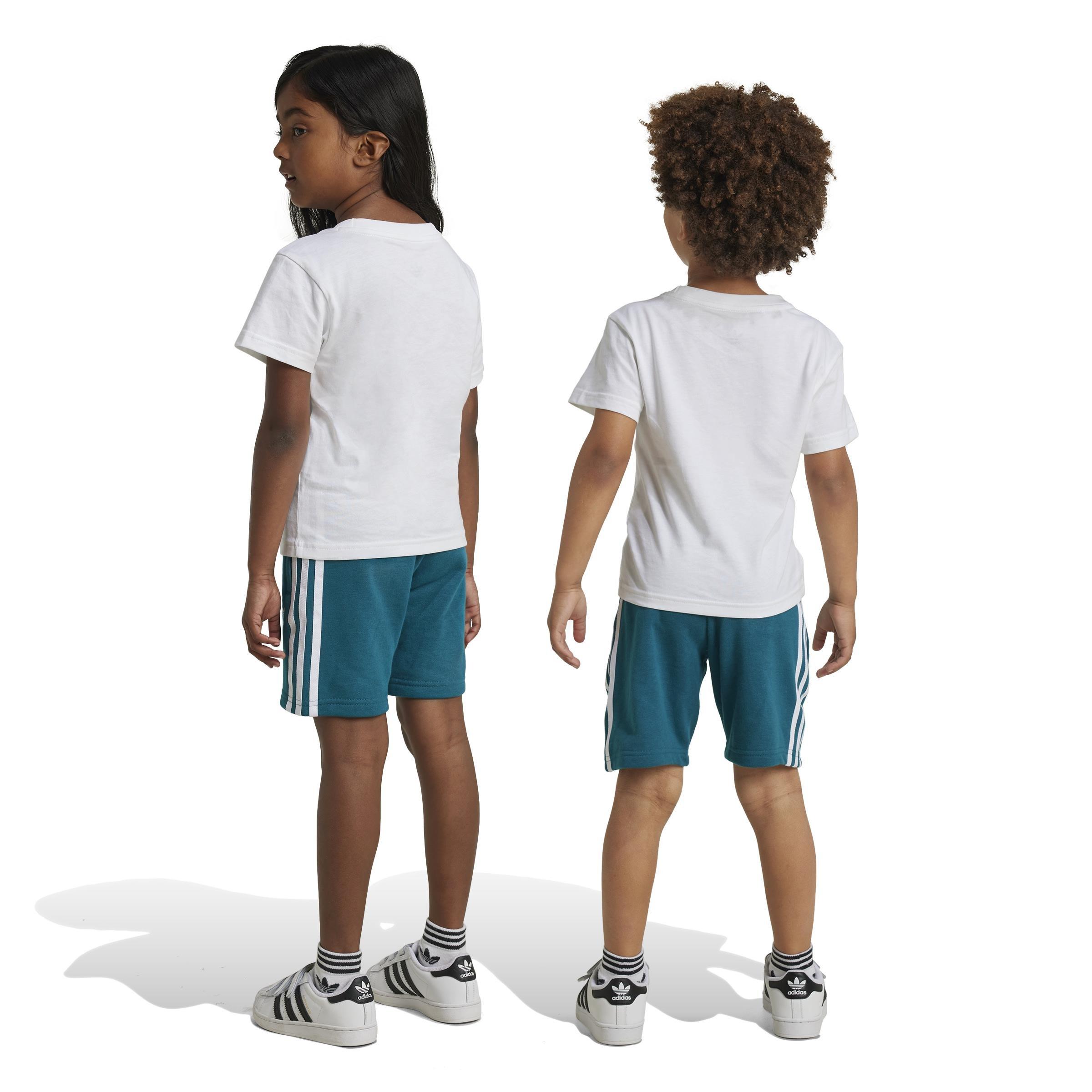 Unisex Kids Adicolor Shorts Tee Set, Turquoise, , large image number 1