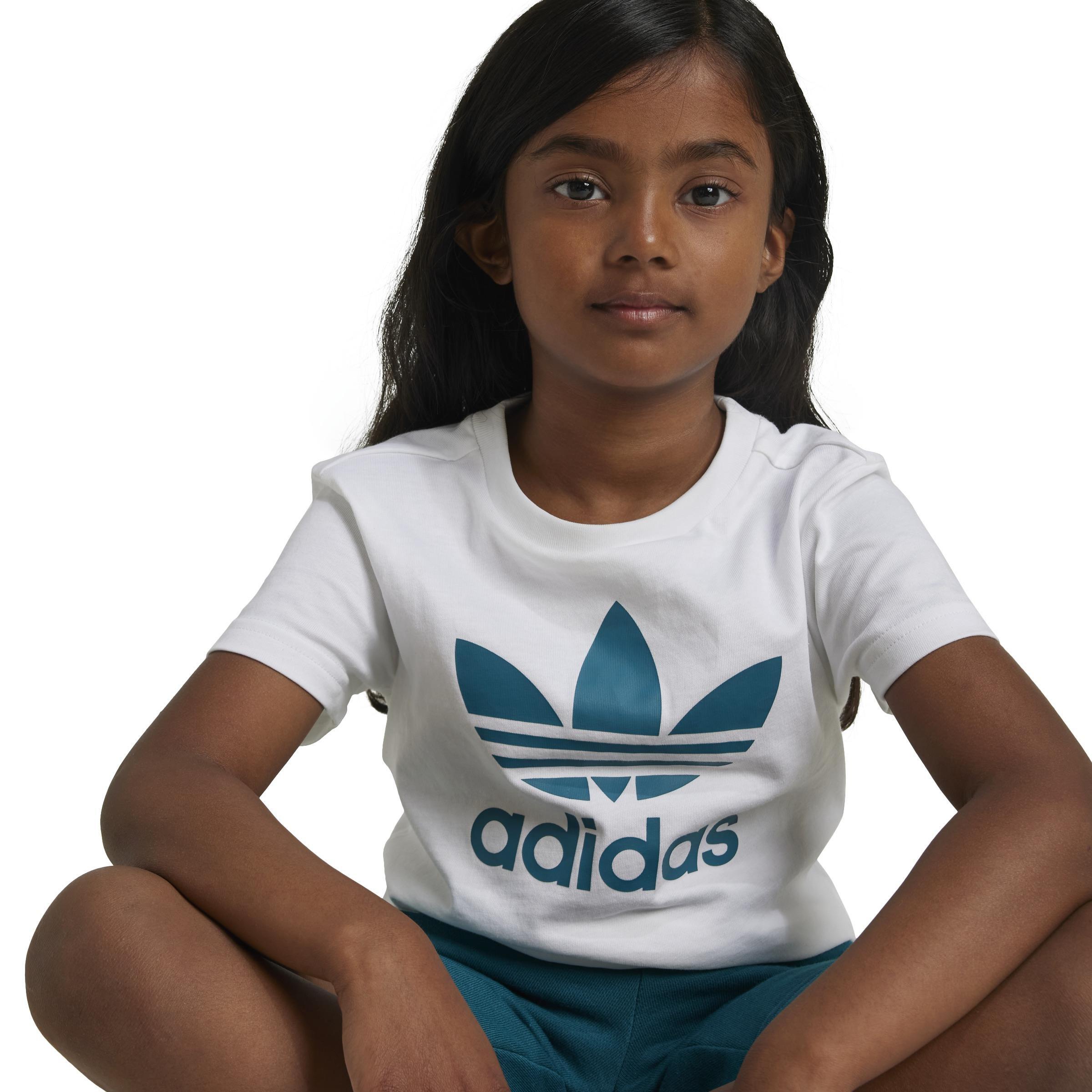 Unisex Kids Adicolor Shorts Tee Set, Turquoise, , large image number 2