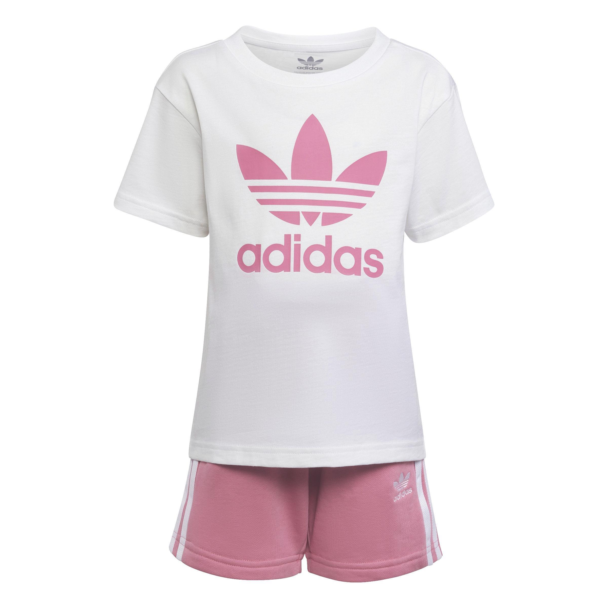 Unisex Kids Adicolor Shorts Tee Set, Pink, , large image number 0