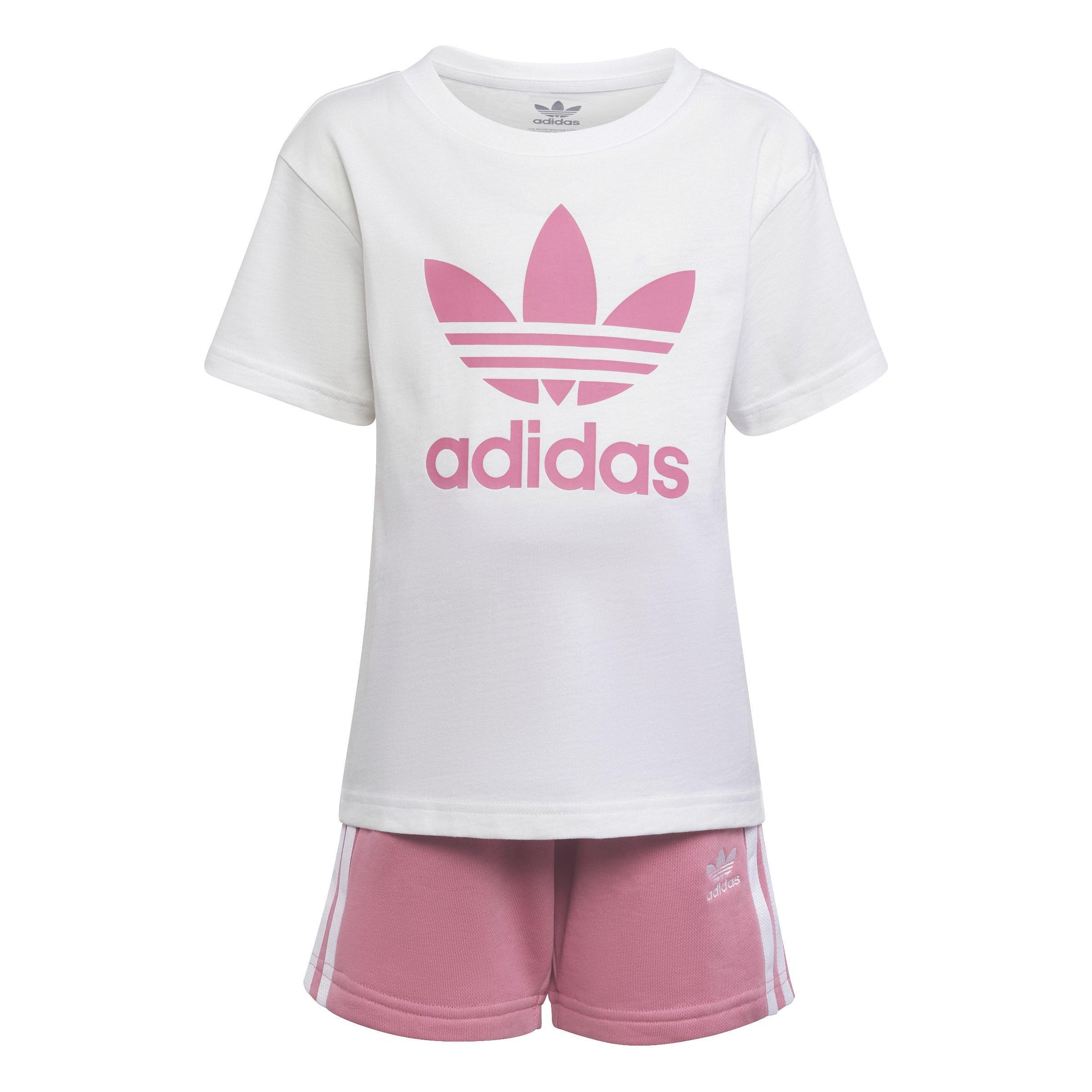 Unisex Kids Adicolor Shorts Tee Set, Pink, , large image number 1