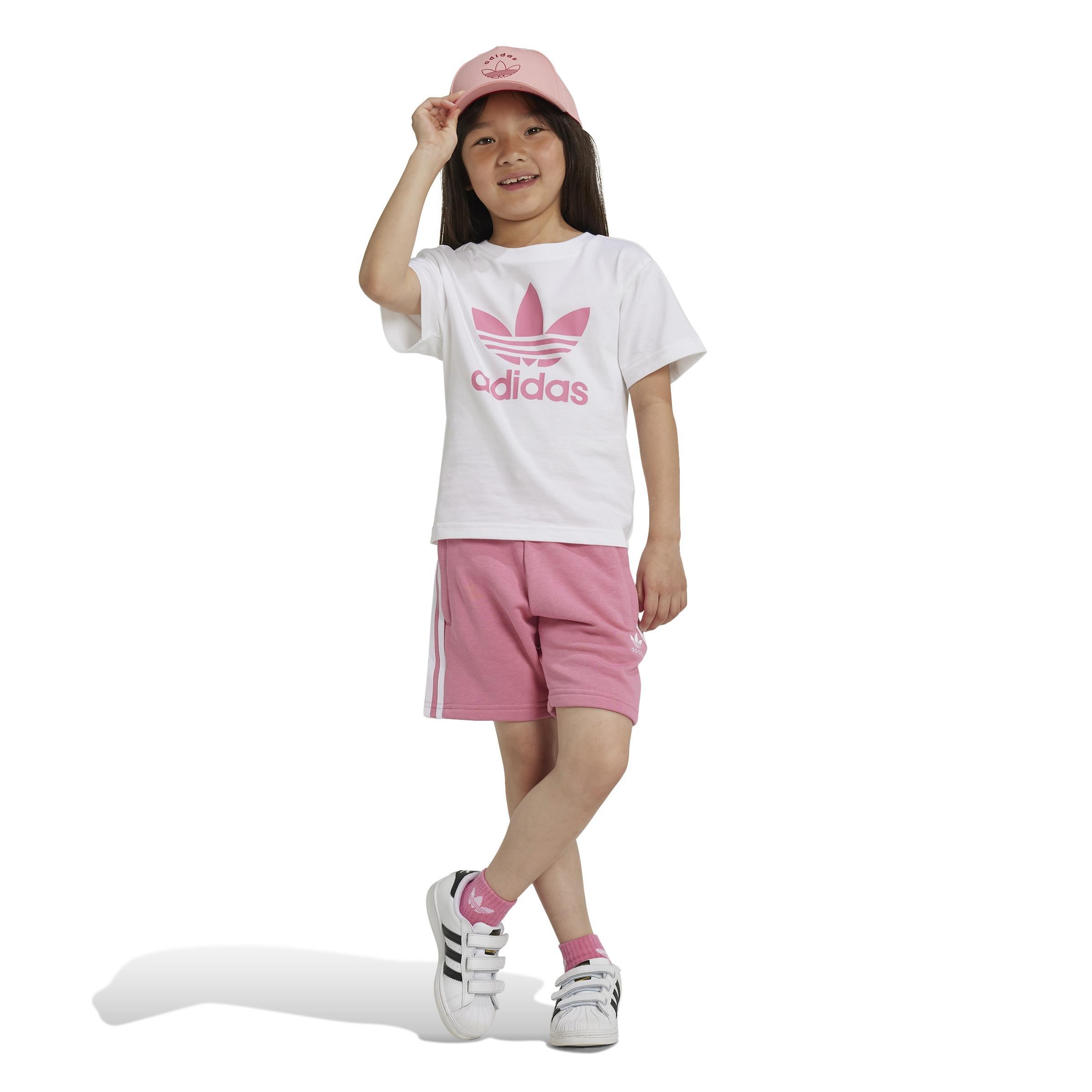 Unisex Kids Adicolor Shorts Tee Set, Pink, , large image number 8