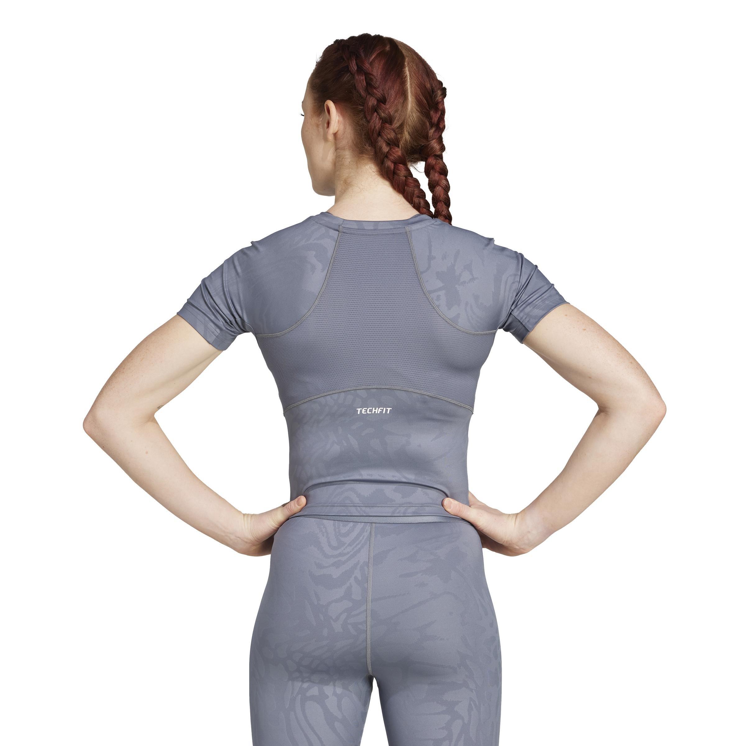 Techfit Printed T-Shirt, Grey, A901_ONE, large image number 2