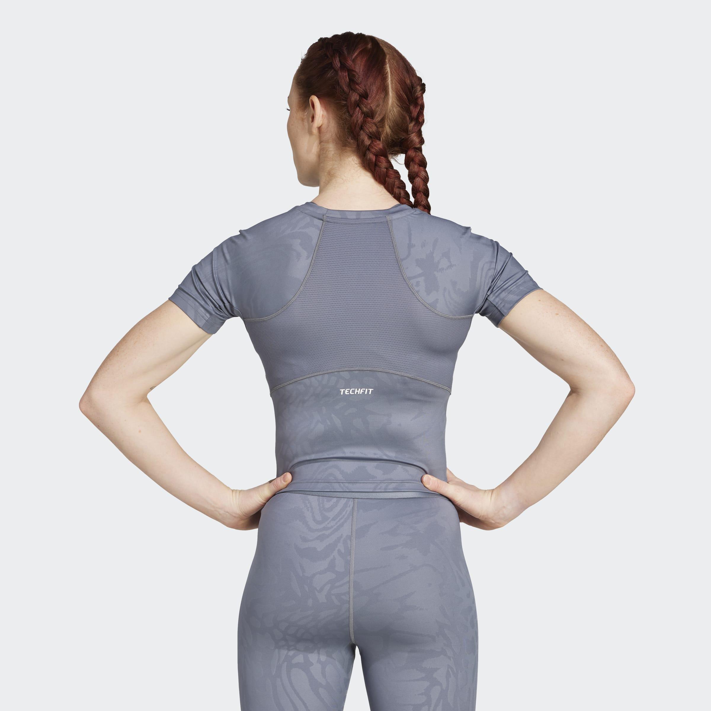 Techfit Printed T-Shirt, Grey, A901_ONE, large image number 3