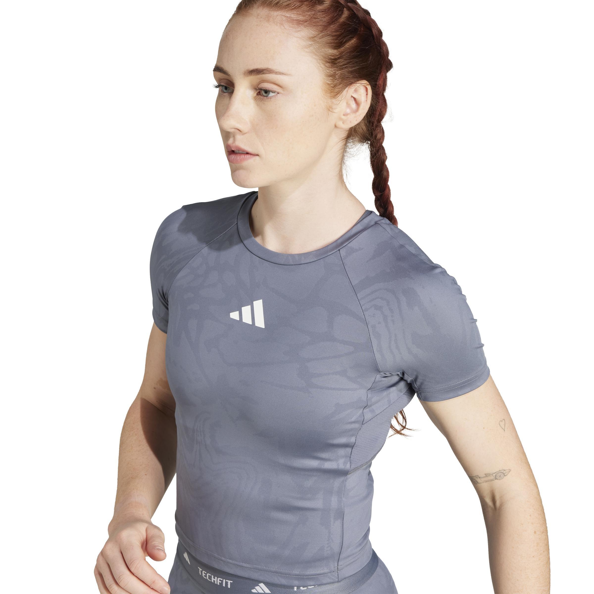 Techfit Printed T-Shirt, Grey, A901_ONE, large image number 4