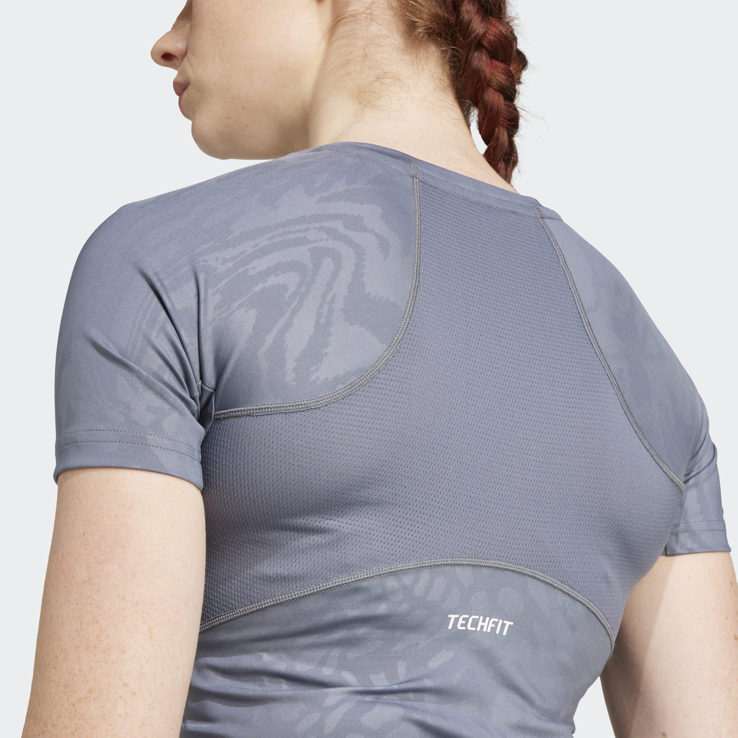 Techfit Printed T-Shirt, Grey, A901_ONE, large image number 7