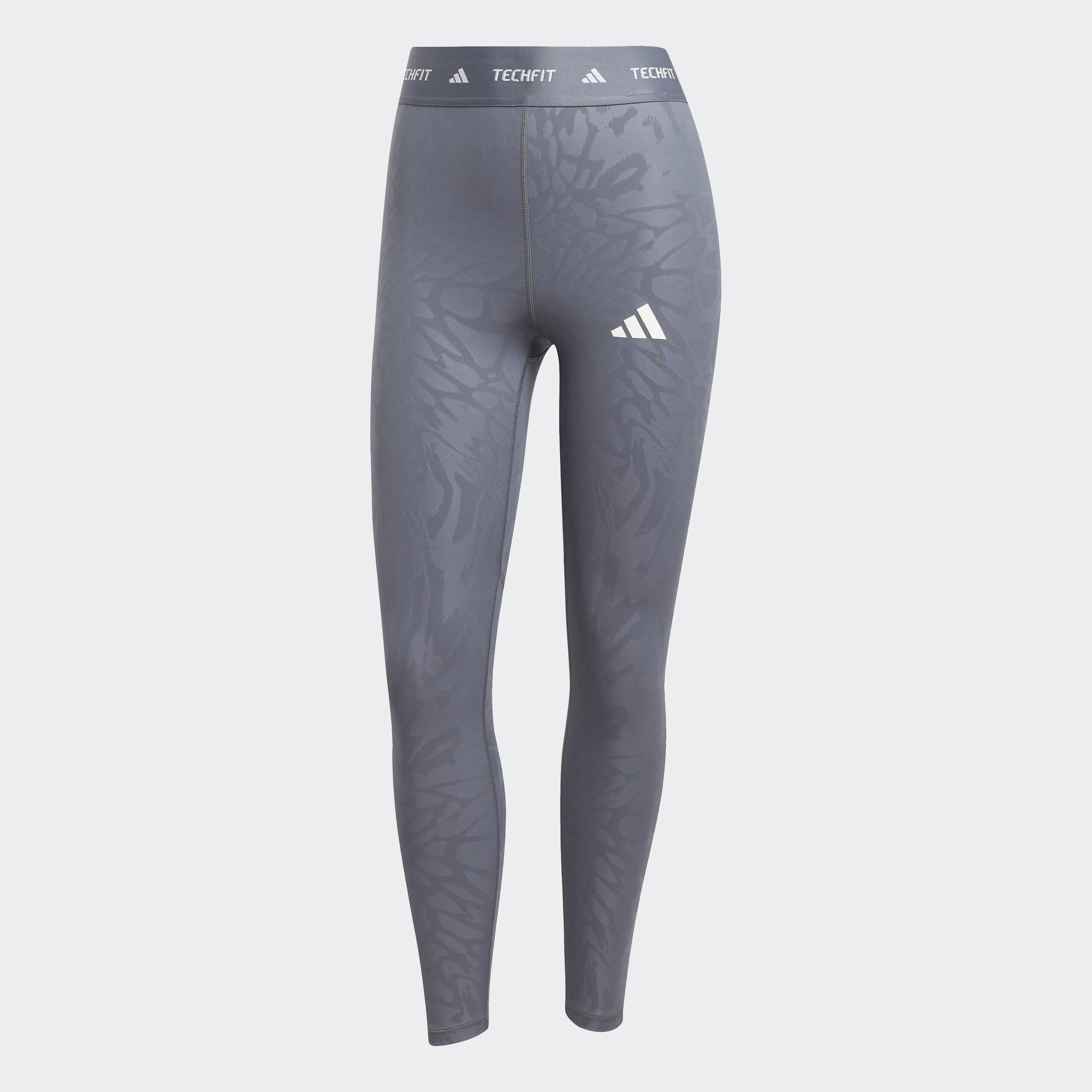 Techfit Printed 7/8 Leggings, Grey