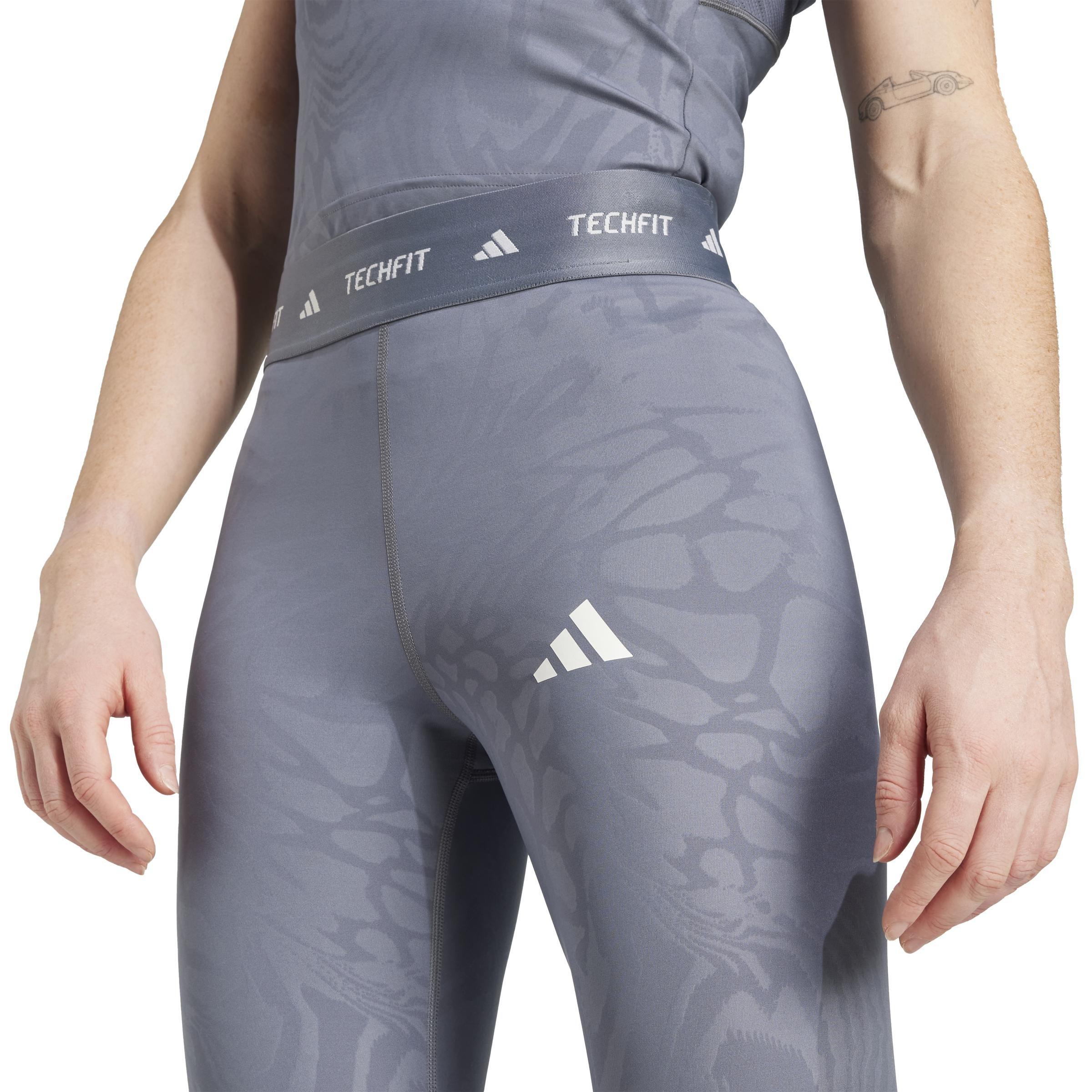 Techfit Printed 7/8 Leggings, Grey, A901_ONE, large image number 4