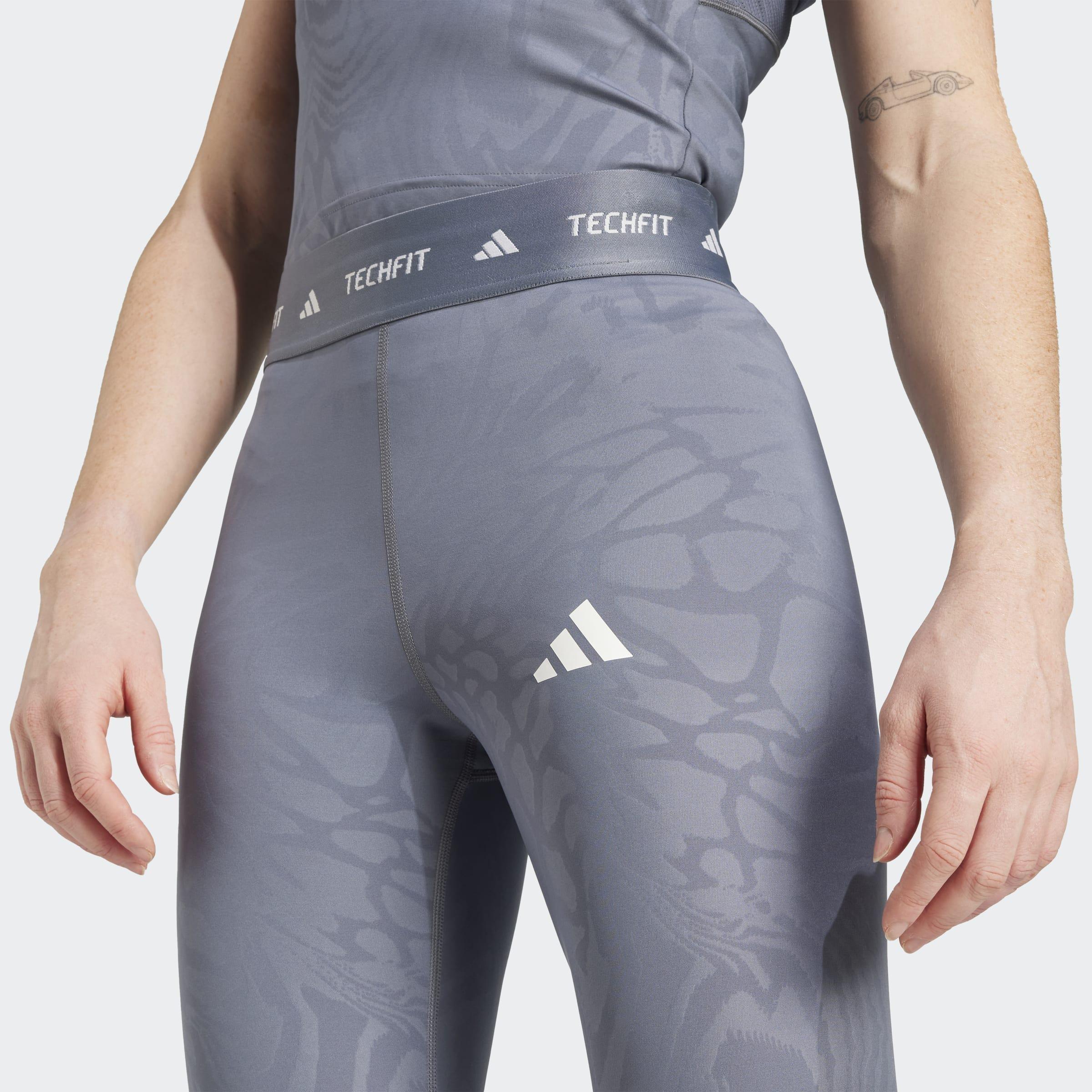 Techfit Printed 7/8 Leggings, Grey, A901_ONE, large image number 7