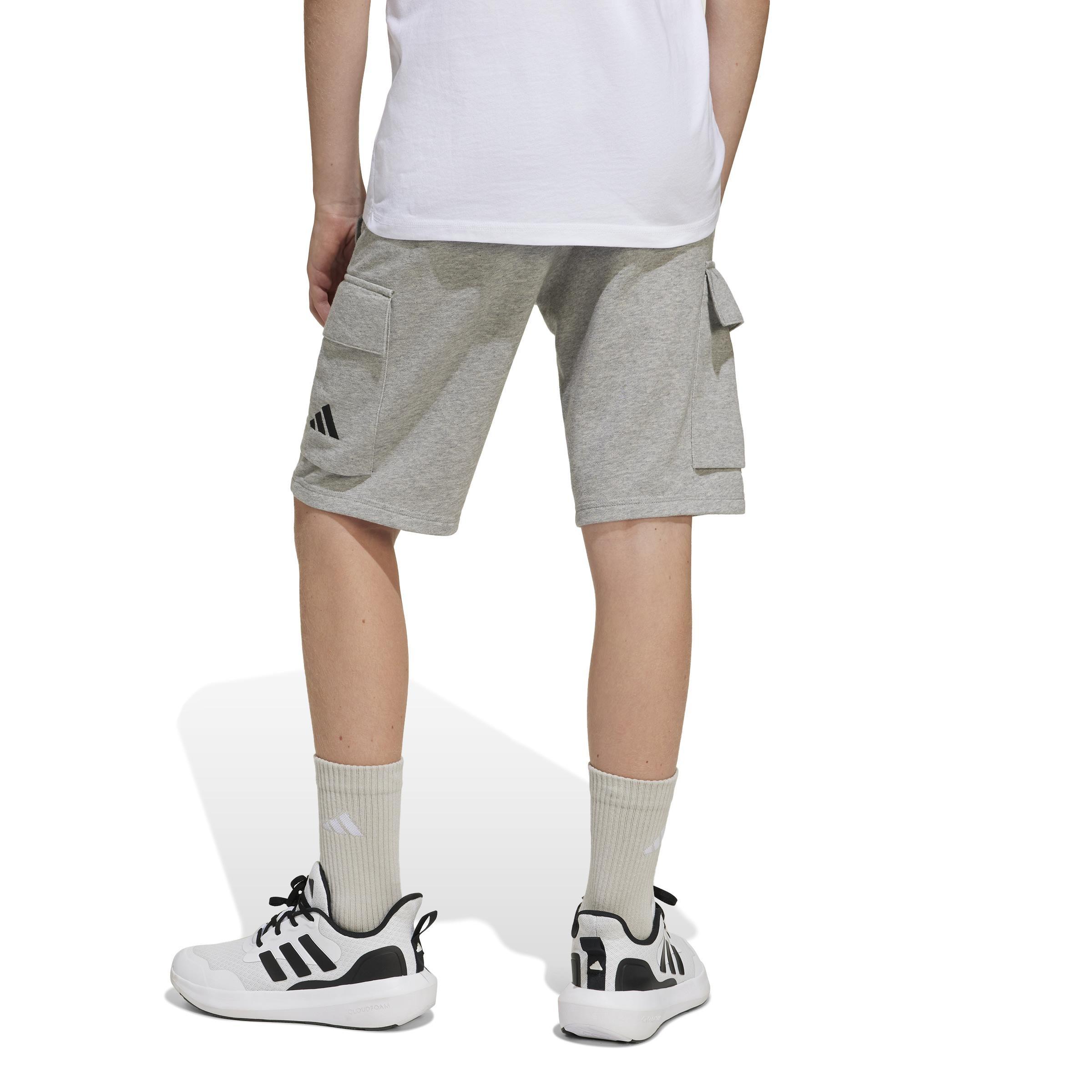 Kids Unisex Essentials Cargo Shorts, Grey, A901_ONE, large image number 4