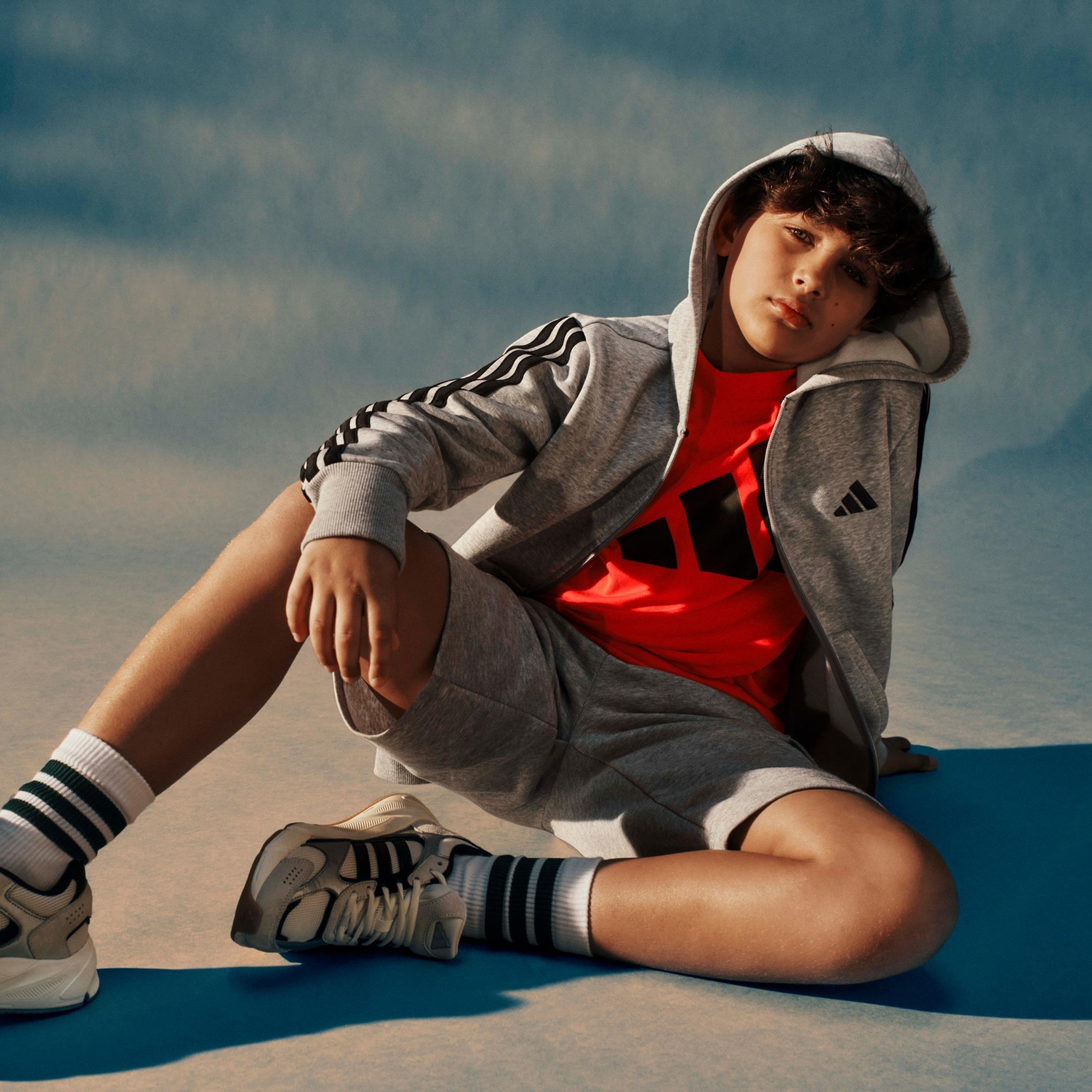 Kids Unisex Essentials Cargo Shorts, Grey, A901_ONE, large image number 13