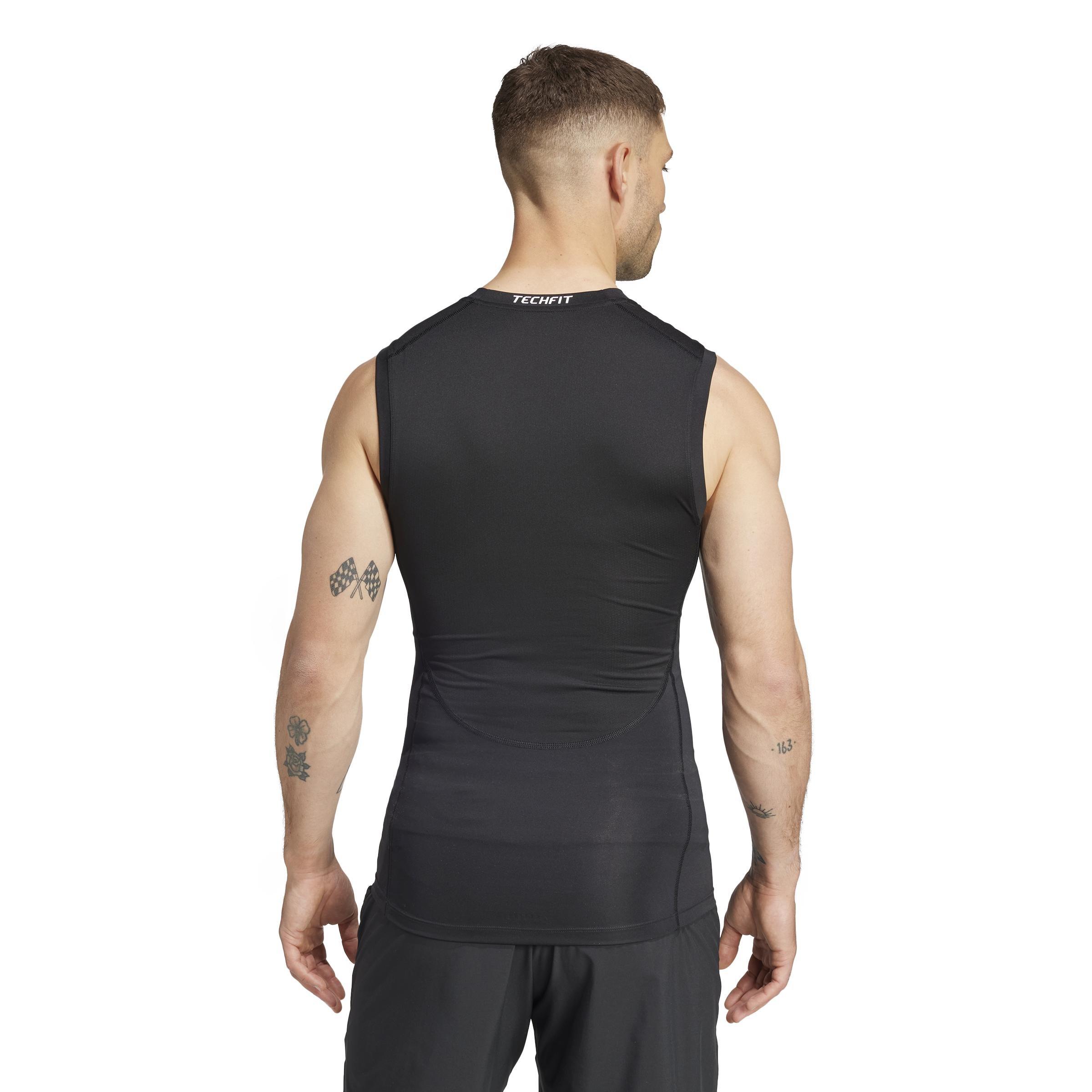 TECHFIT Compression Training Sleeveless Tank Top, Black, A901_ONE, large image number 3