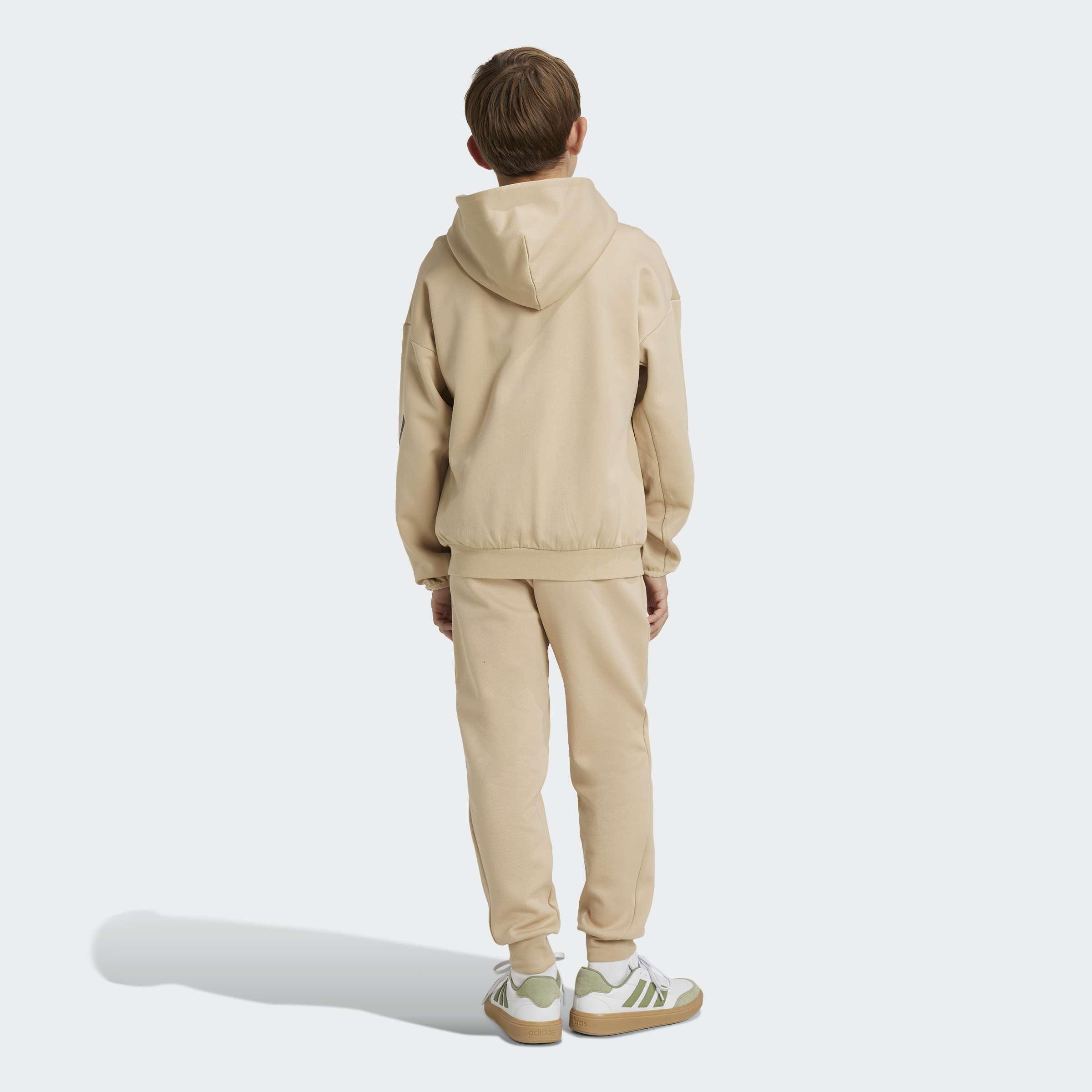 Kids Unisex adidas Z.N.E. Tapered-Leg Tracksuit Bottoms, Beige, A901_ONE, large image number 2
