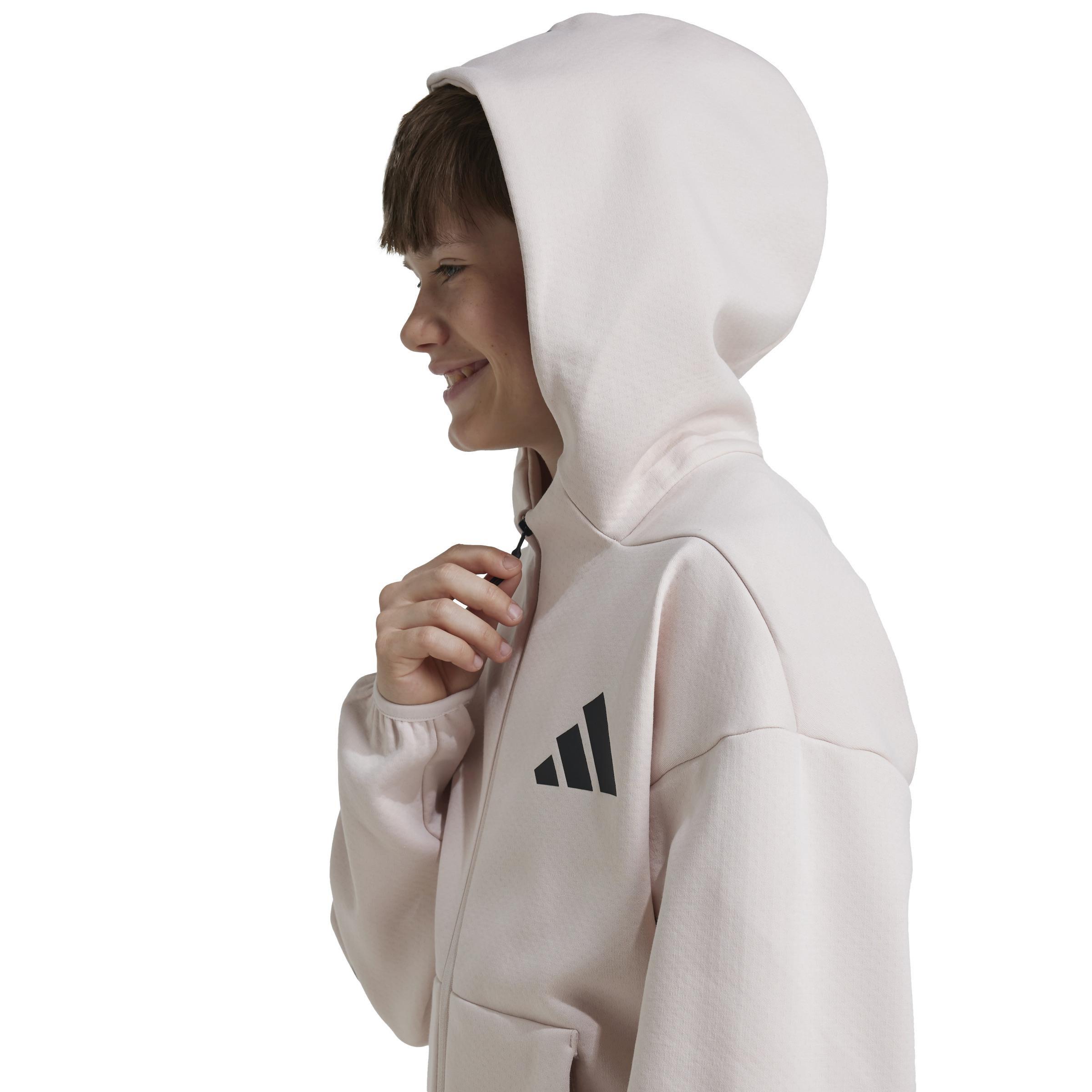 Unisex Kids Z.N.E. Full Zip Hoodie, Pink, A901_ONE, large image number 4