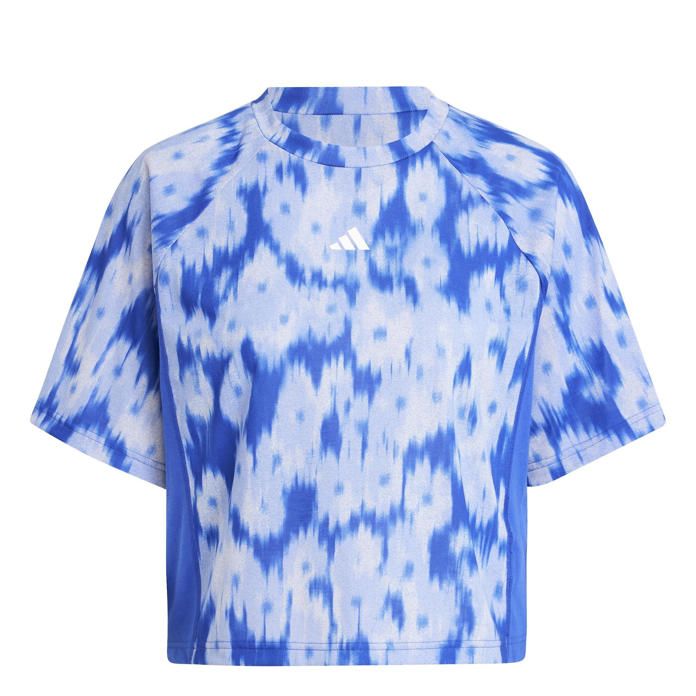 Train Essentials Allover Print Flower Tie-Dye T-Shirt, Blue, A901_ONE, large image number 1