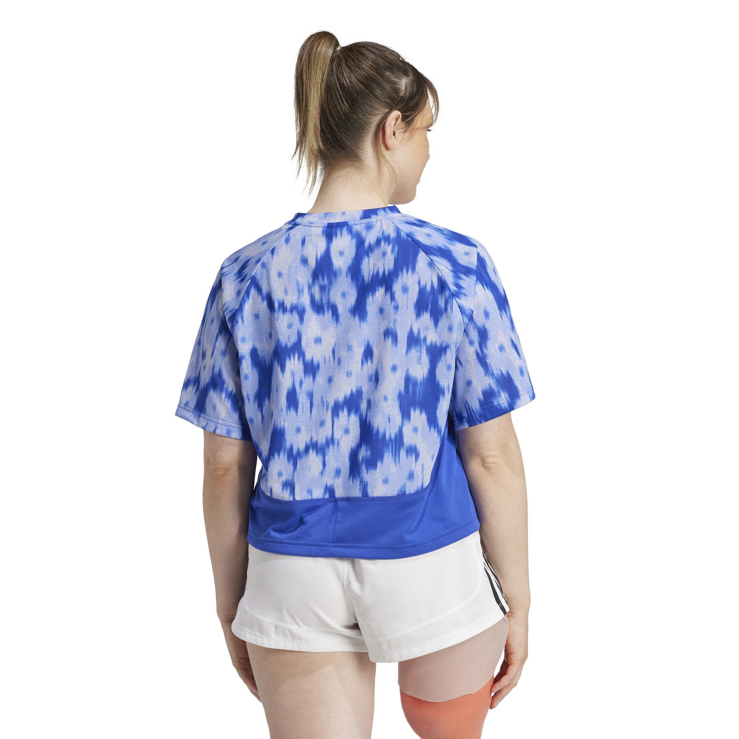 Train Essentials Allover Print Flower Tie-Dye T-Shirt, Blue, A901_ONE, large image number 3