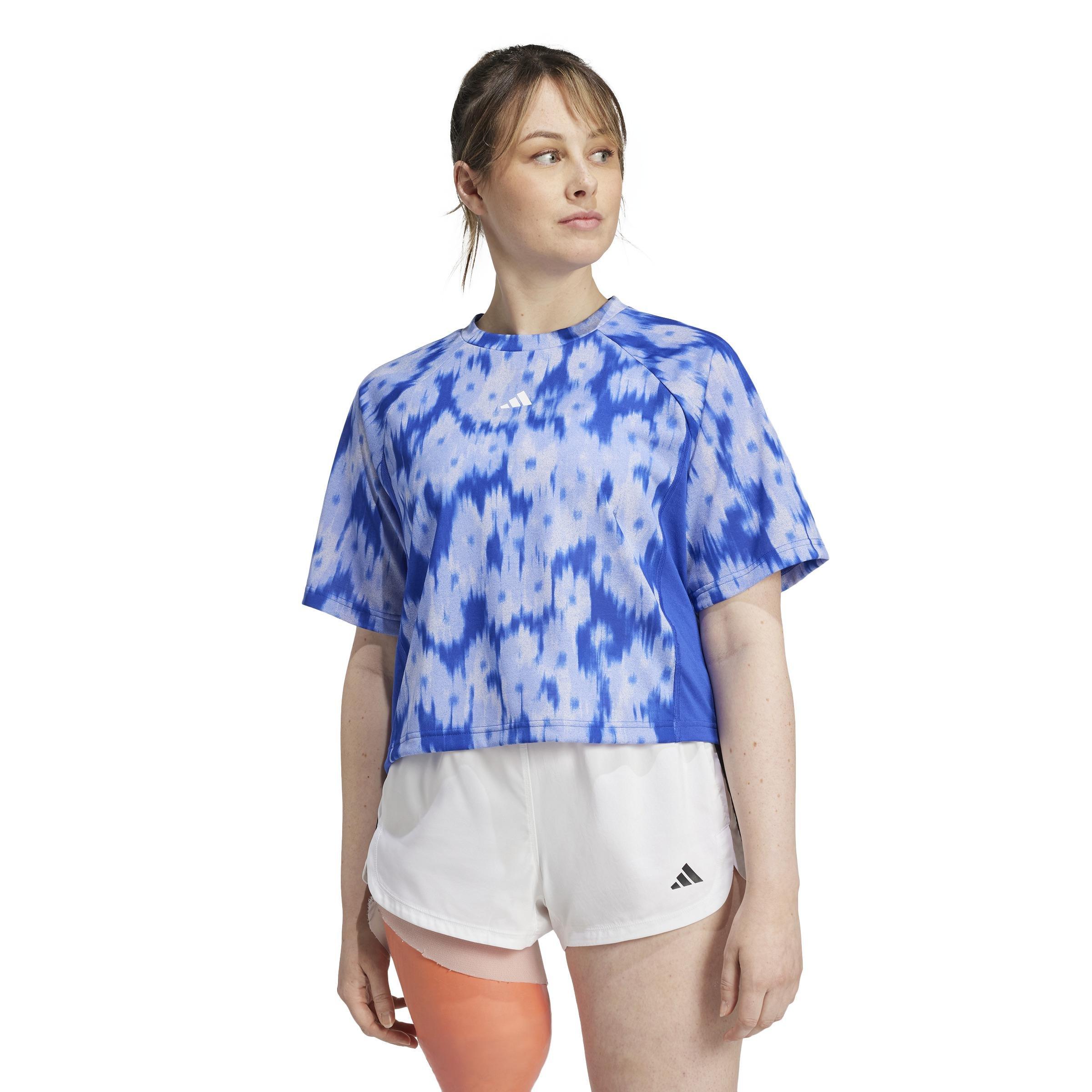 Train Essentials Allover Print Flower Tie-Dye T-Shirt, Blue, , large image number 12
