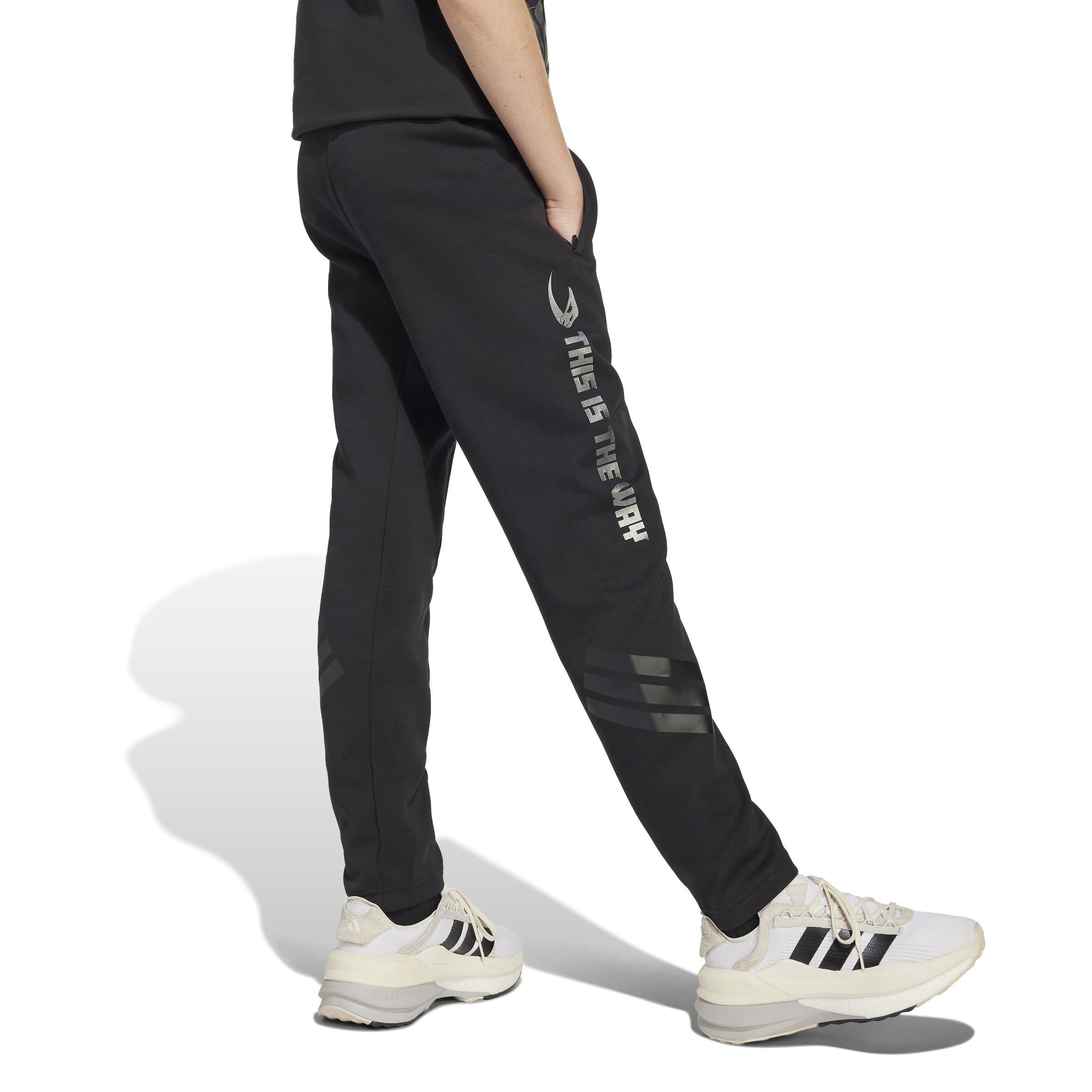 Kids Unisex adidas x Star Wars The Mandalorian Joggers, Black, A901_ONE, large image number 3
