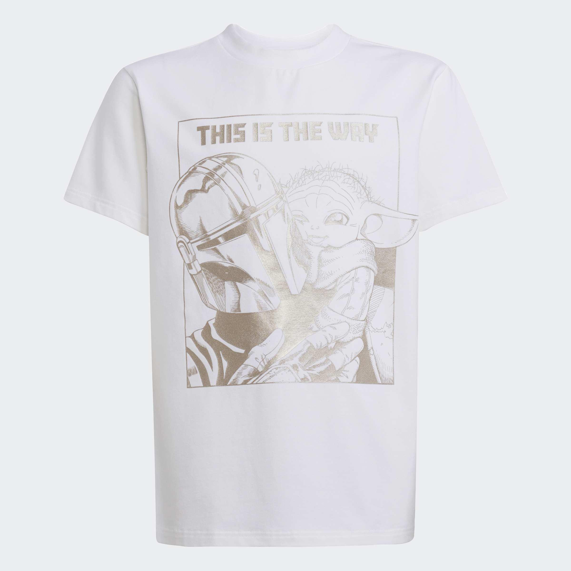 Kids Unisex adidas x Star Wars The Mandalorian Graphic T-Shirt, White, A901_ONE, large image number 2