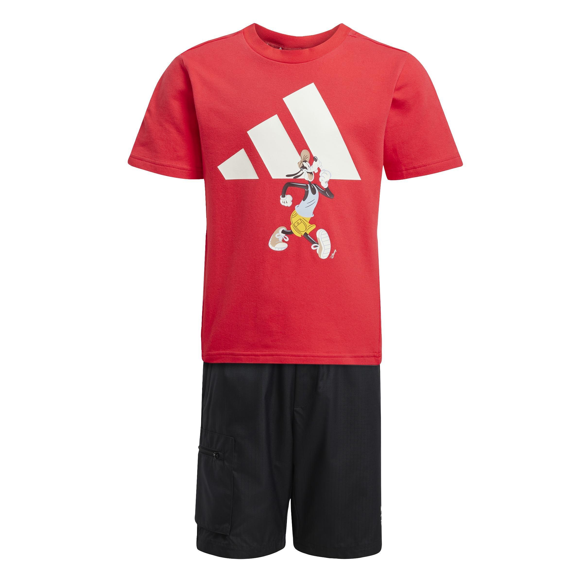 Kids Unisex adidas x Disney Mickey Mouse Tee Set, Red, A901_ONE, large image number 0