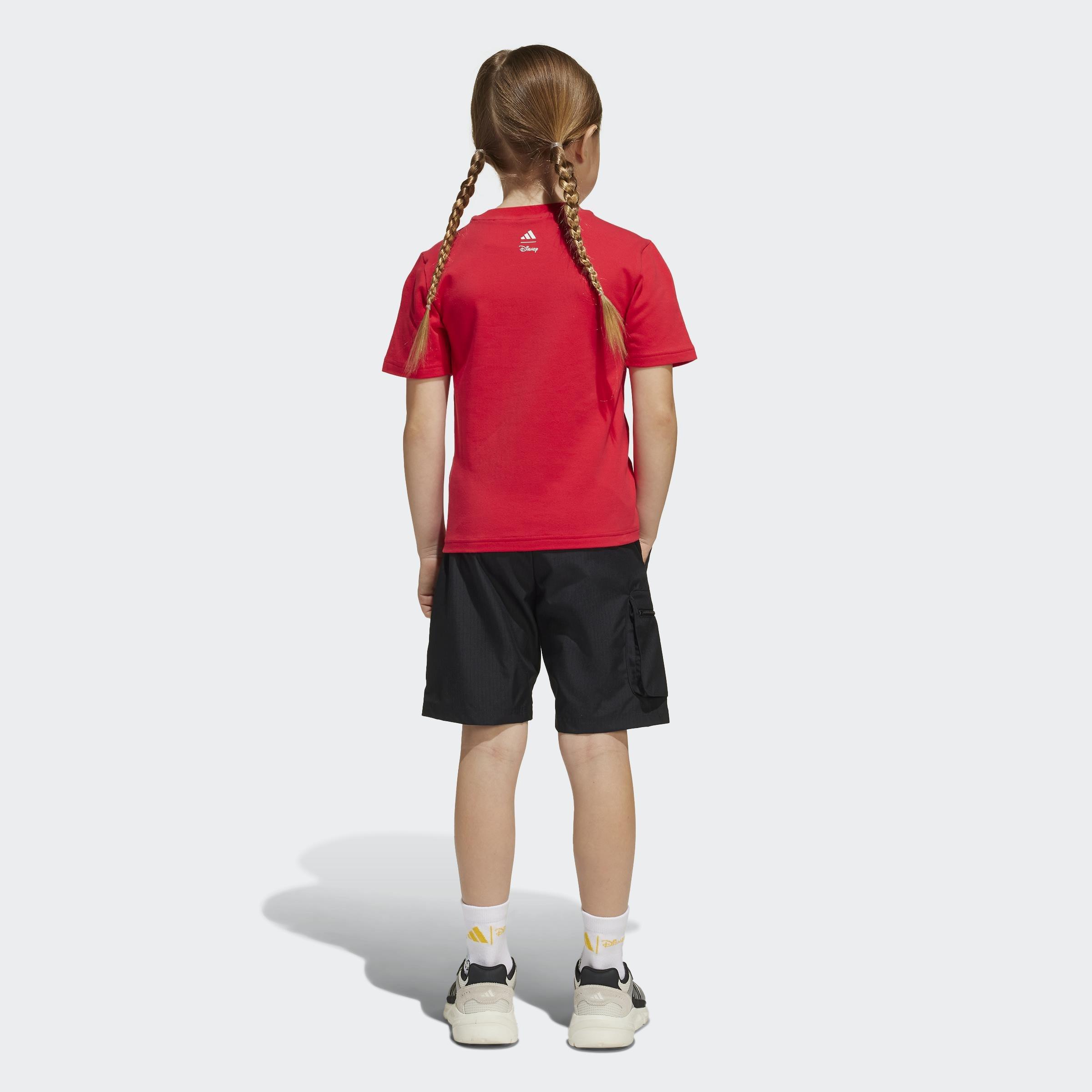 Kids Unisex adidas x Disney Mickey Mouse Tee Set, Red, A901_ONE, large image number 3
