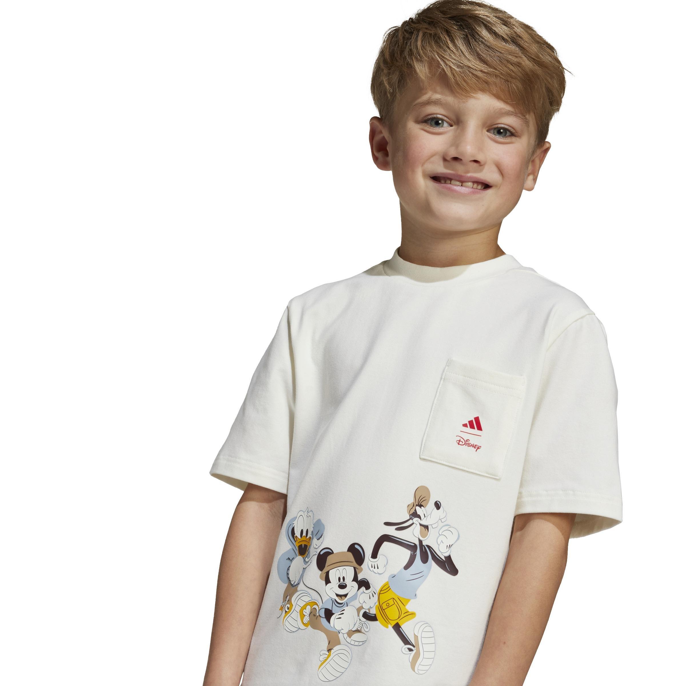 Kids Unisex adidas x Disney Mickey Mouse Tee, White, A901_ONE, large image number 7