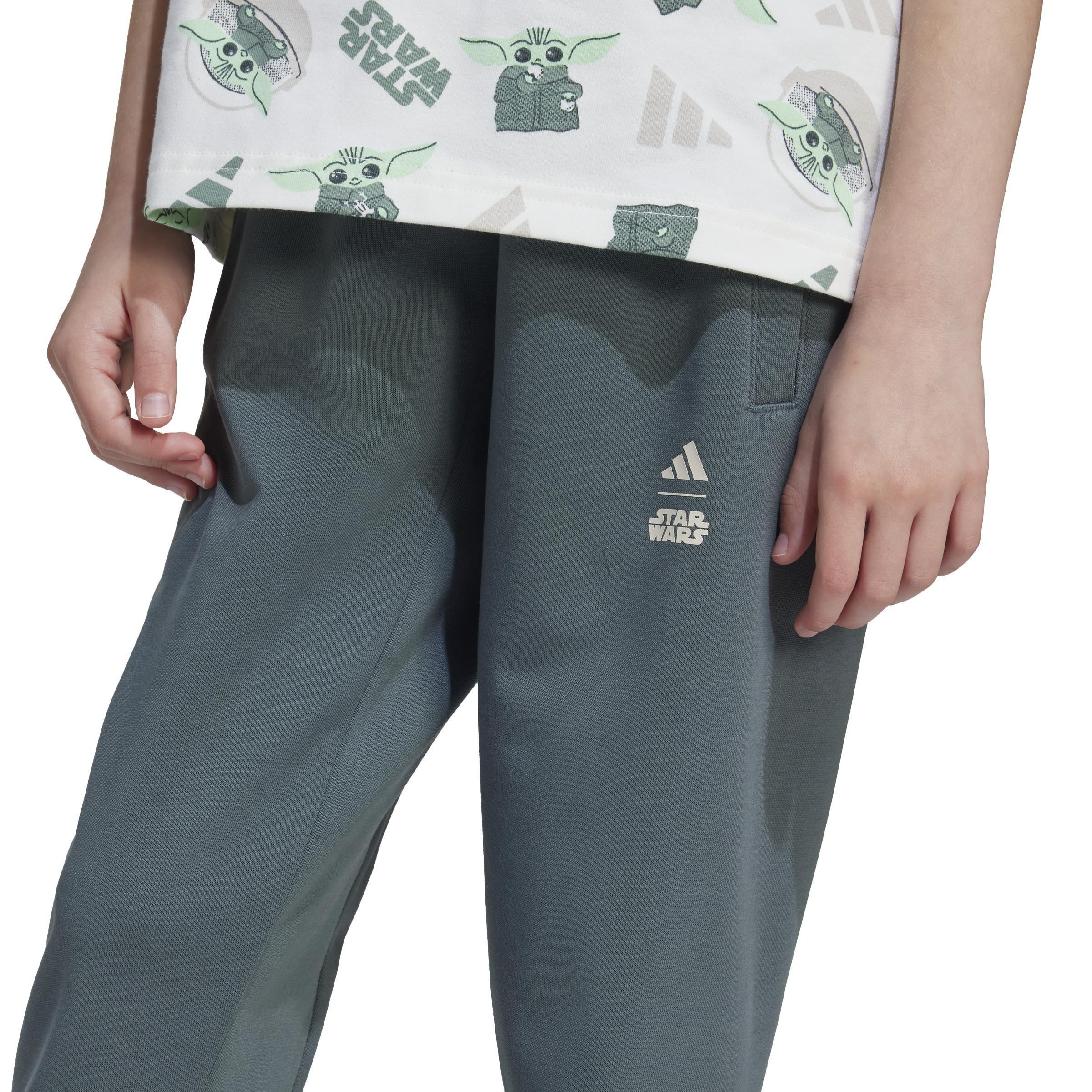 Kids Unisex adidas x Star Wars The Mandalorian Joggers, Green, A901_ONE, large image number 7