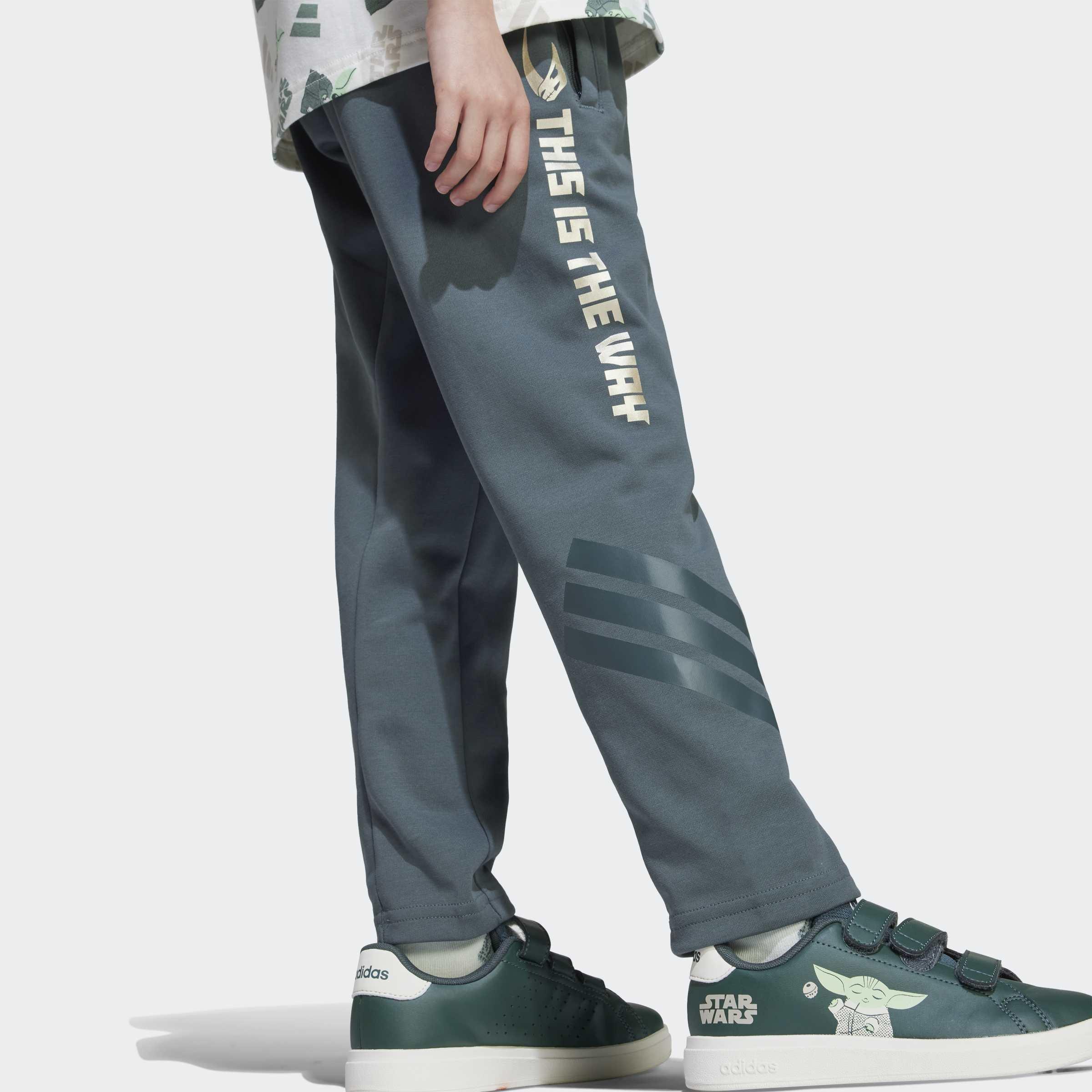 Kids Unisex adidas x Star Wars The Mandalorian Joggers, Green, A901_ONE, large image number 8