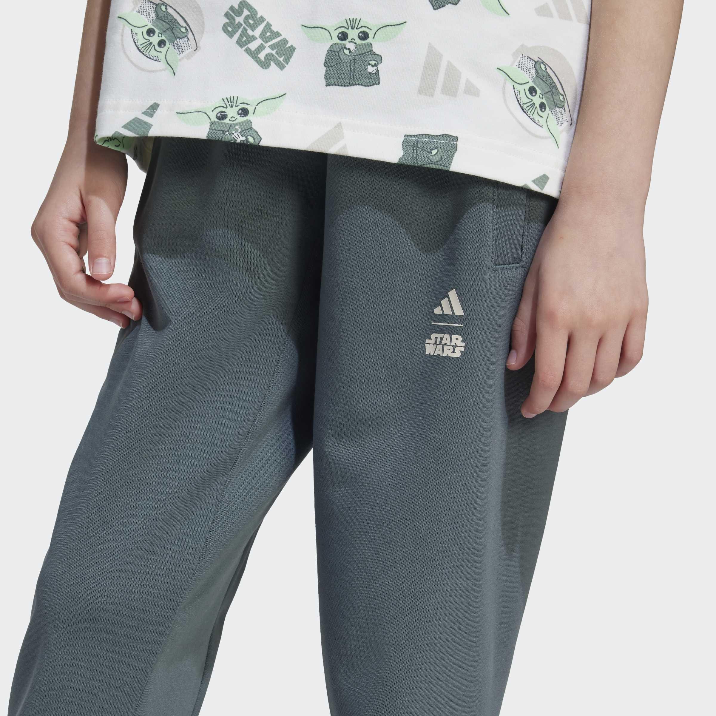 Kids Unisex adidas x Star Wars The Mandalorian Joggers, Green, A901_ONE, large image number 9