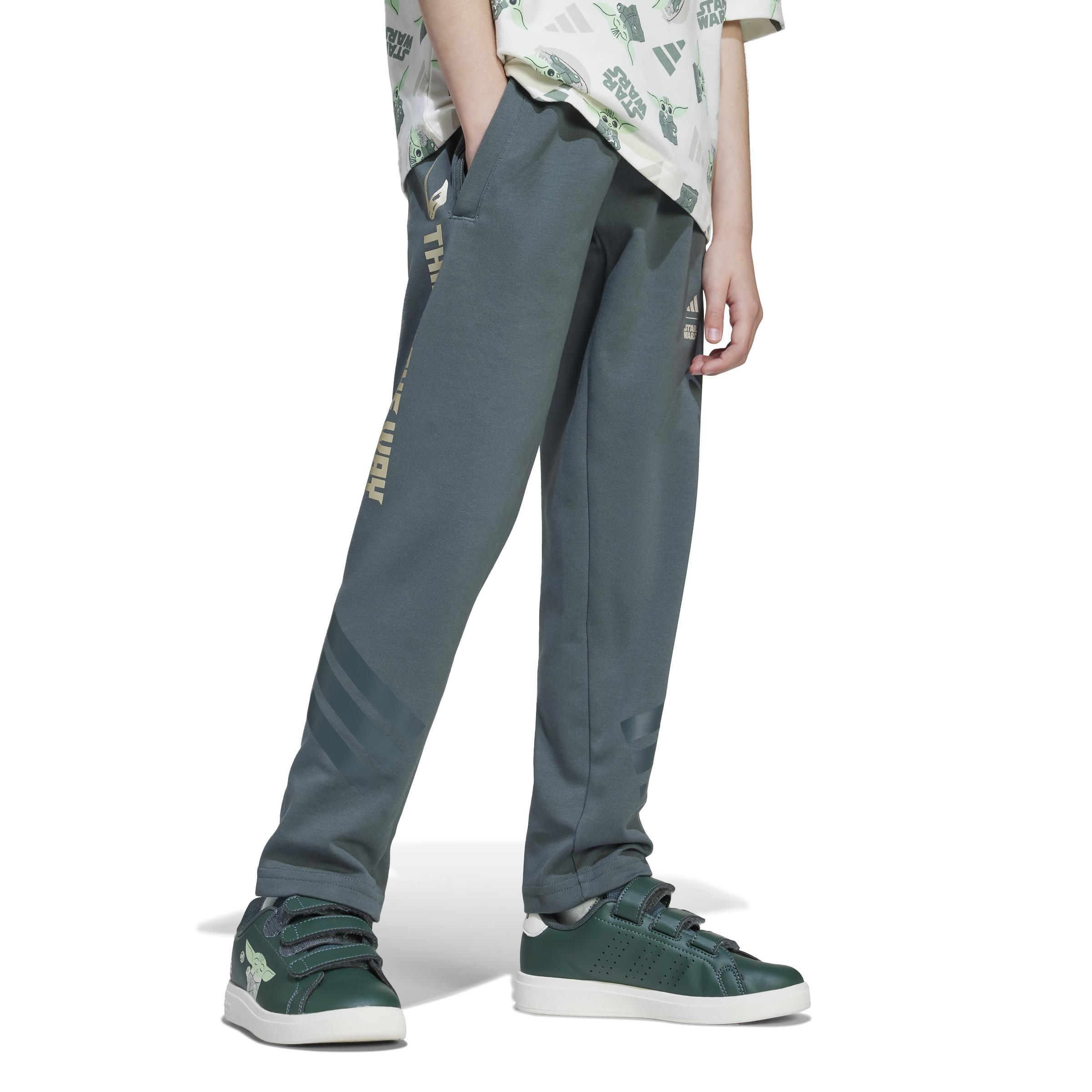 Kids Unisex adidas x Star Wars The Mandalorian Joggers, Green, A901_ONE, large image number 10