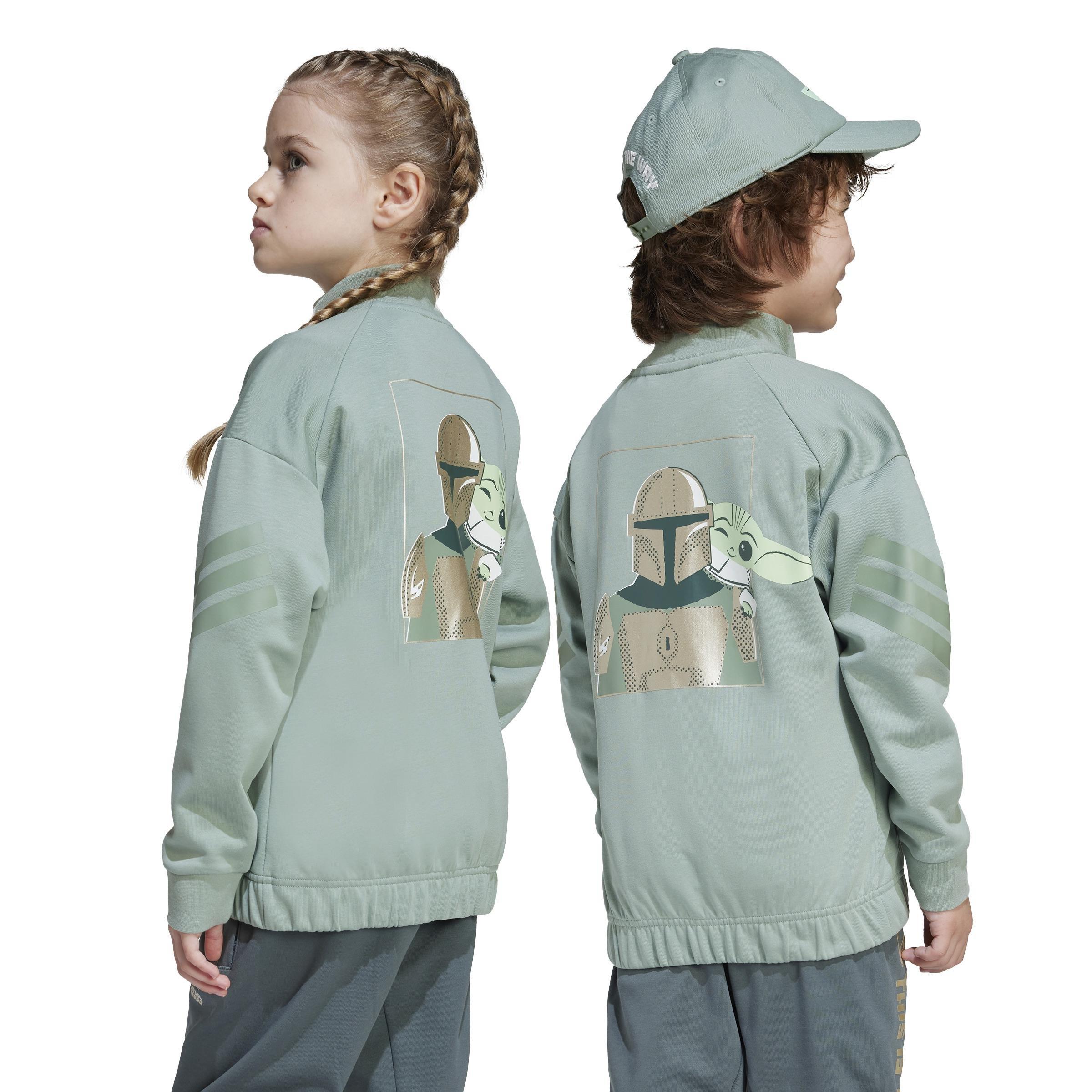 Kids Unisex Star Wars Mandalorian Track Top, Green, A901_ONE, large image number 3