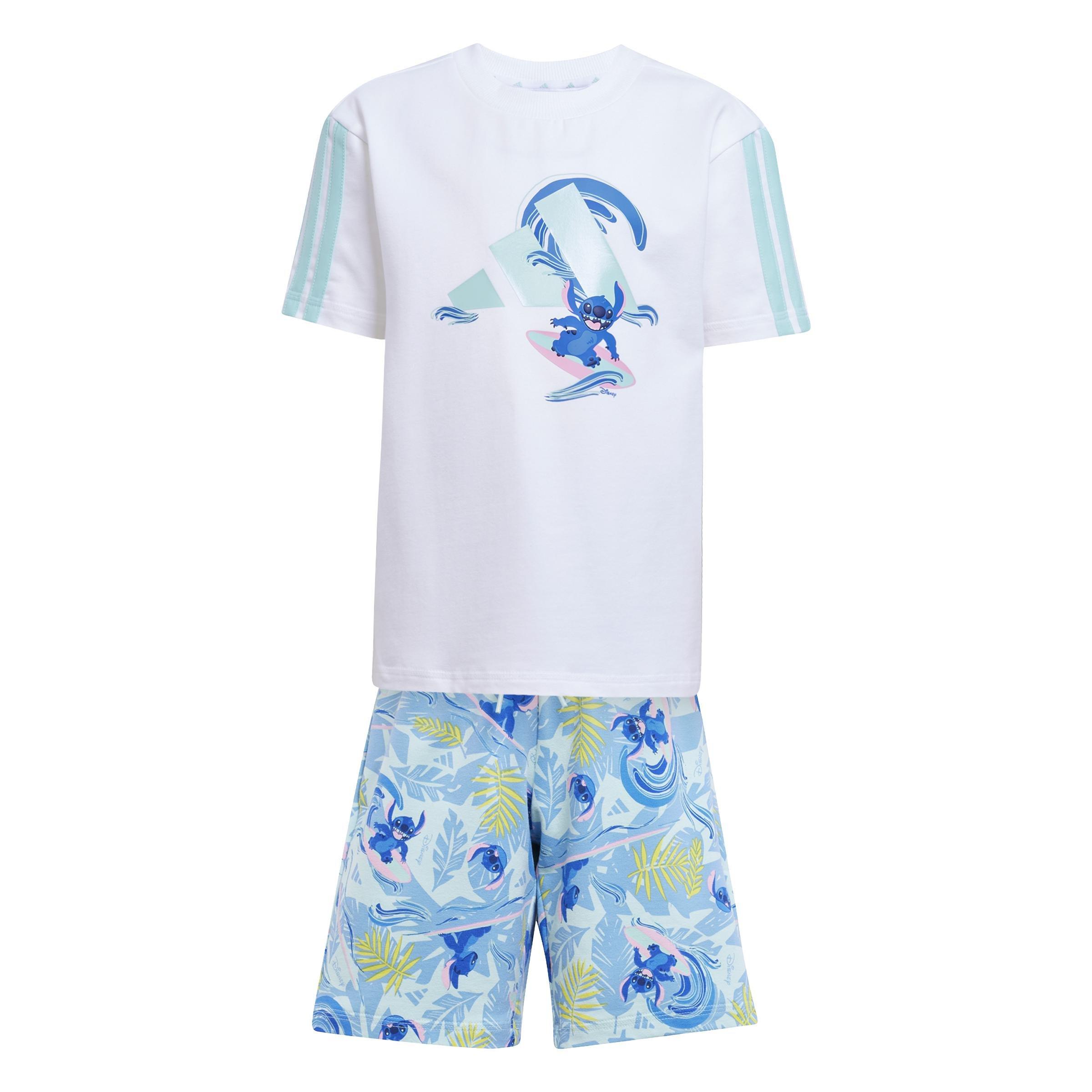 Kids Unisex Adidas X Disney Lilo & Stitch T-Shirt Set, White