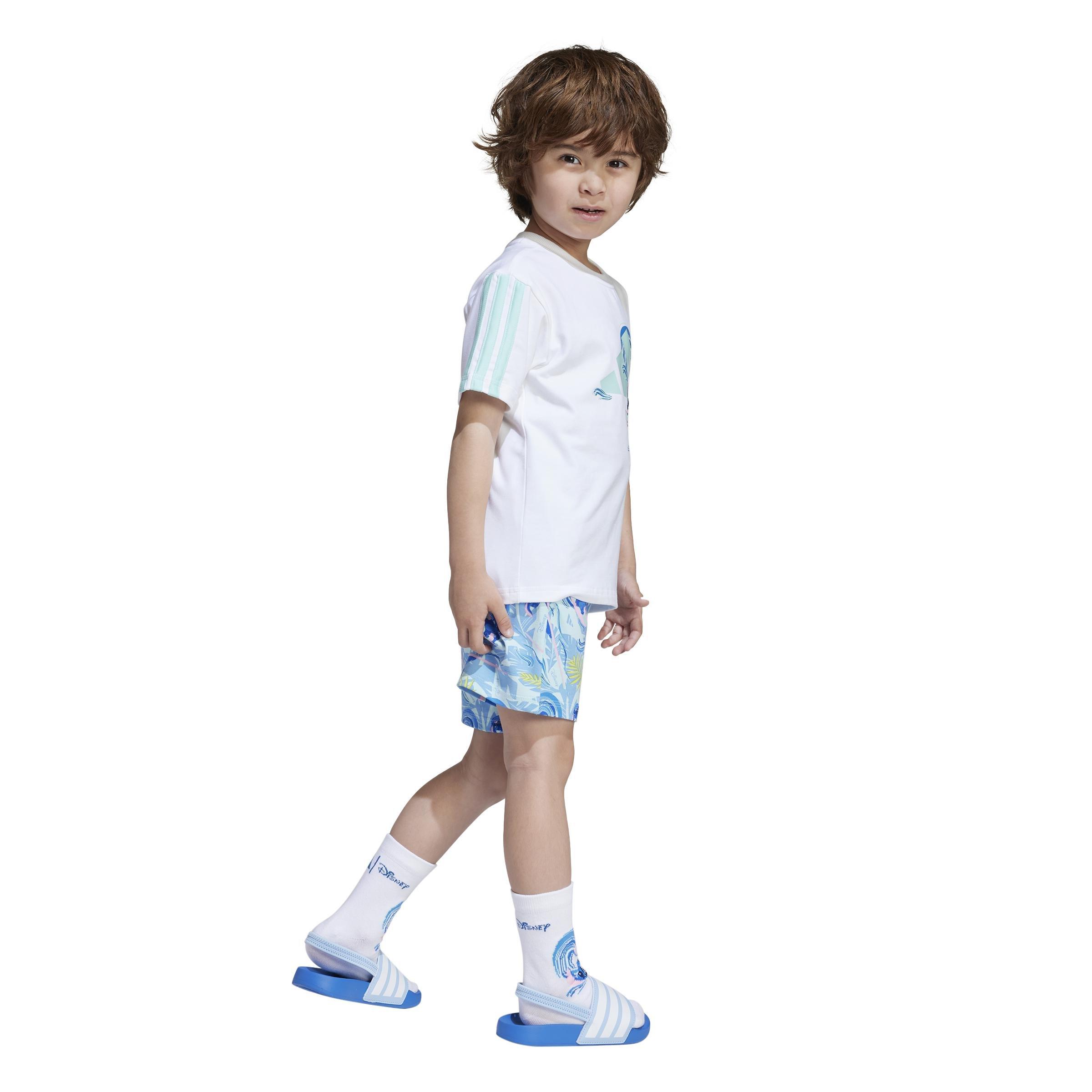 Kids Unisex Adidas X Disney Lilo & Stitch T-Shirt Set, White, A901_ONE, large image number 2