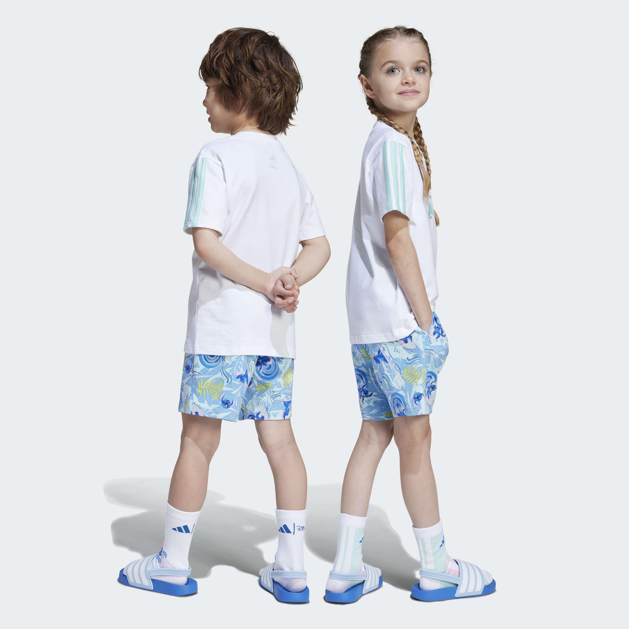 Kids Unisex Adidas X Disney Lilo & Stitch T-Shirt Set, White, A901_ONE, large image number 3