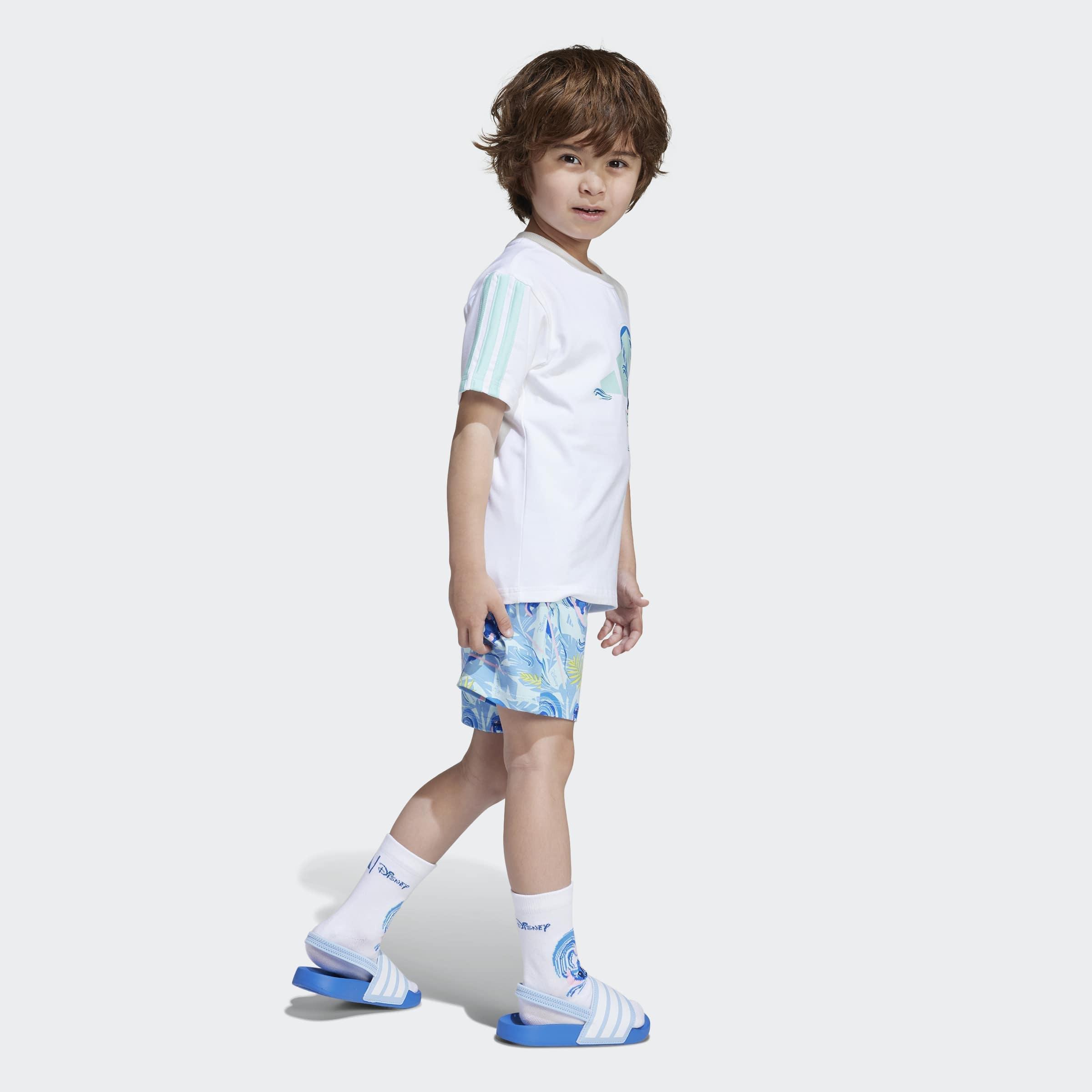 Kids Unisex Adidas X Disney Lilo & Stitch T-Shirt Set, White, A901_ONE, large image number 4