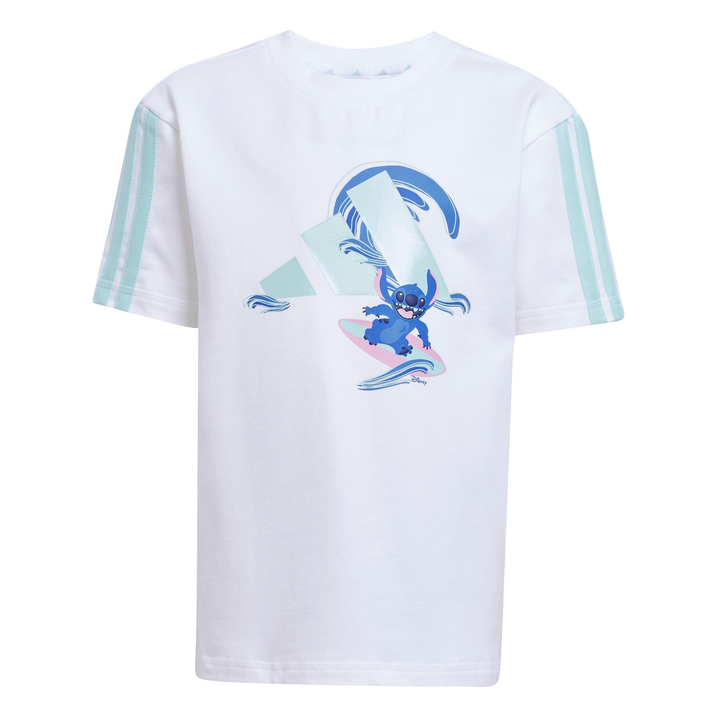Kids Unisex Adidas X Disney Lilo & Stitch T-Shirt Set, White, A901_ONE, large image number 12