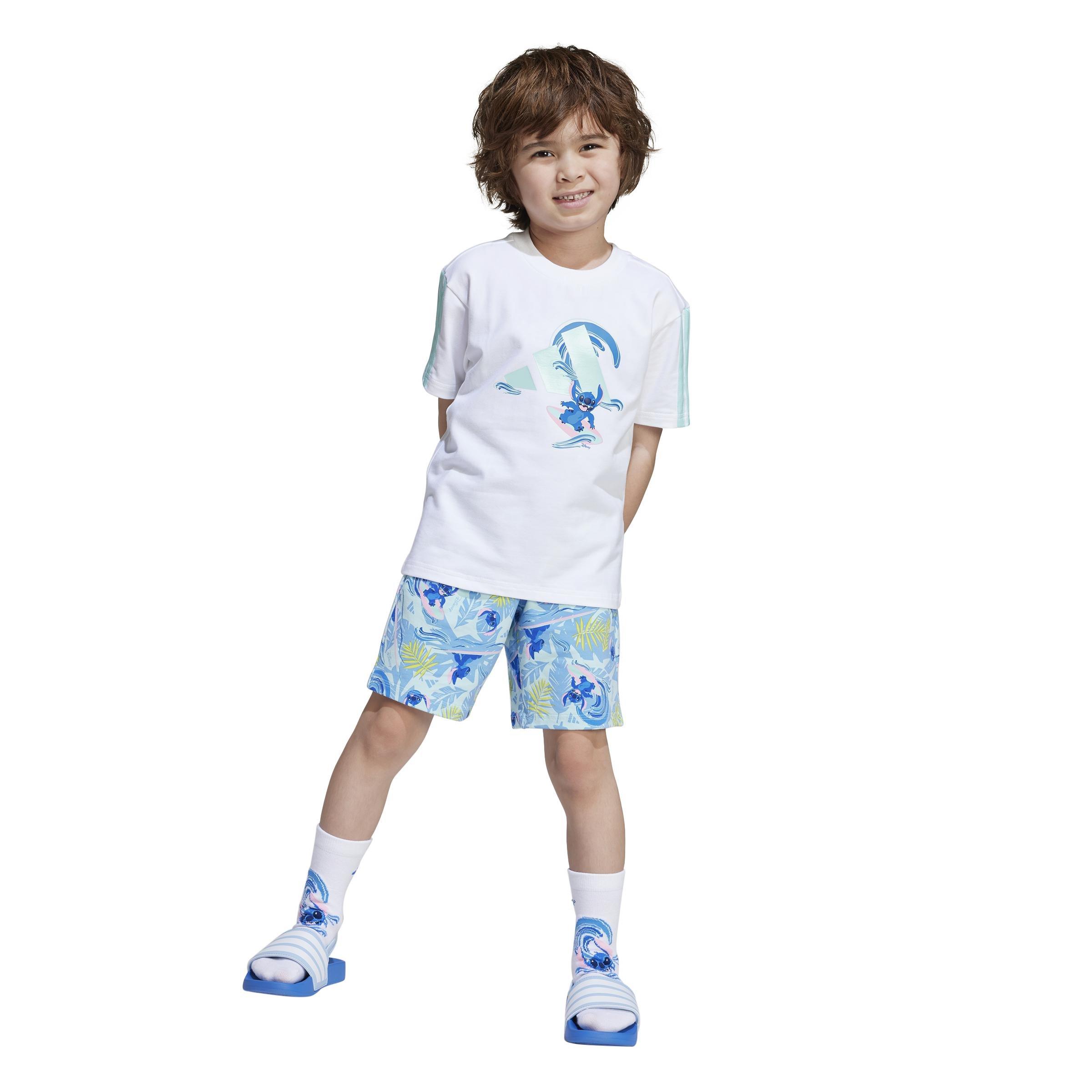 Kids Unisex Adidas X Disney Lilo & Stitch T-Shirt Set, White, A901_ONE, large image number 13