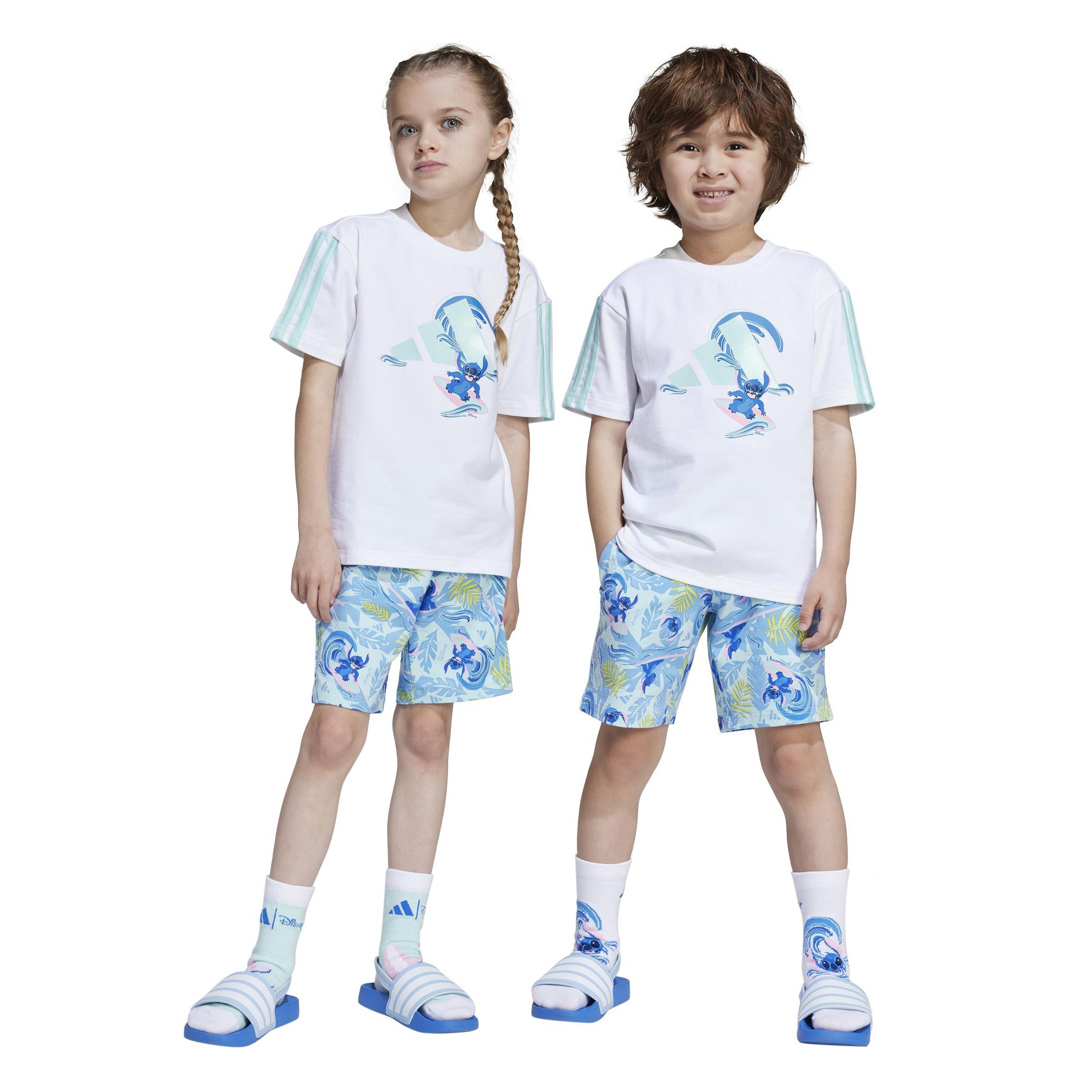 Kids Unisex Adidas X Disney Lilo & Stitch T-Shirt Set, White, A901_ONE, large image number 14