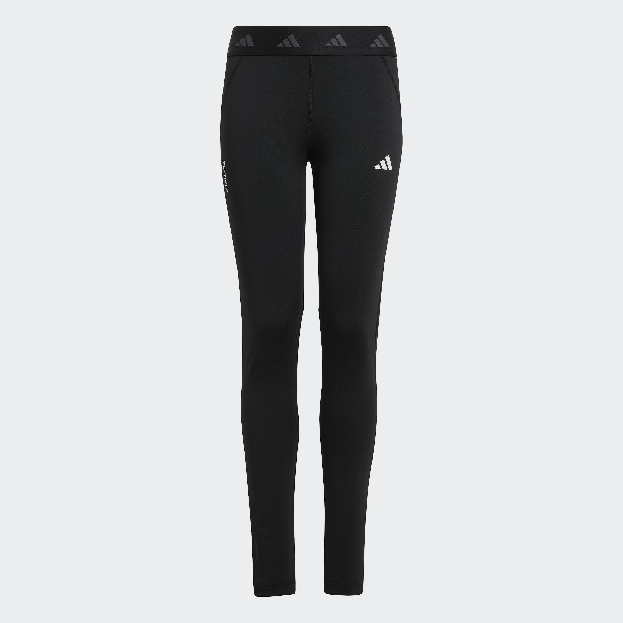 Kids Unisex Techfit Tights, Black, A901_ONE, large image number 0